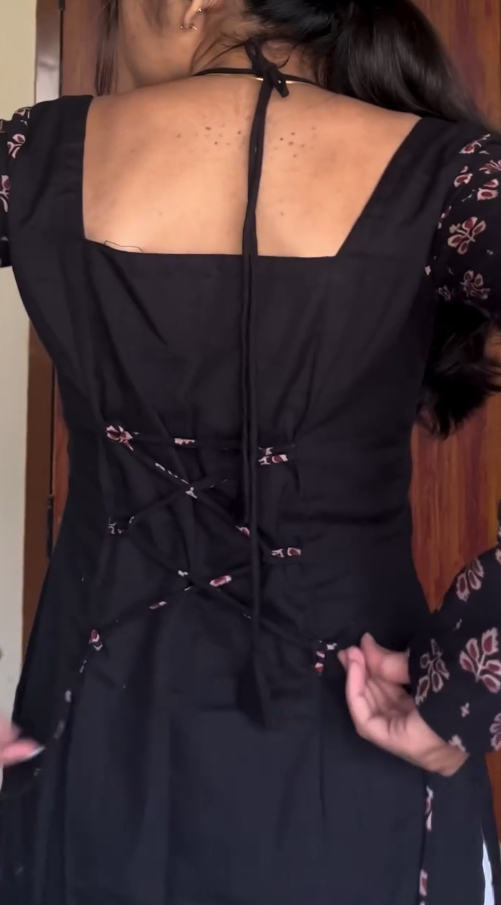 Truffle Black Cotton Kurti