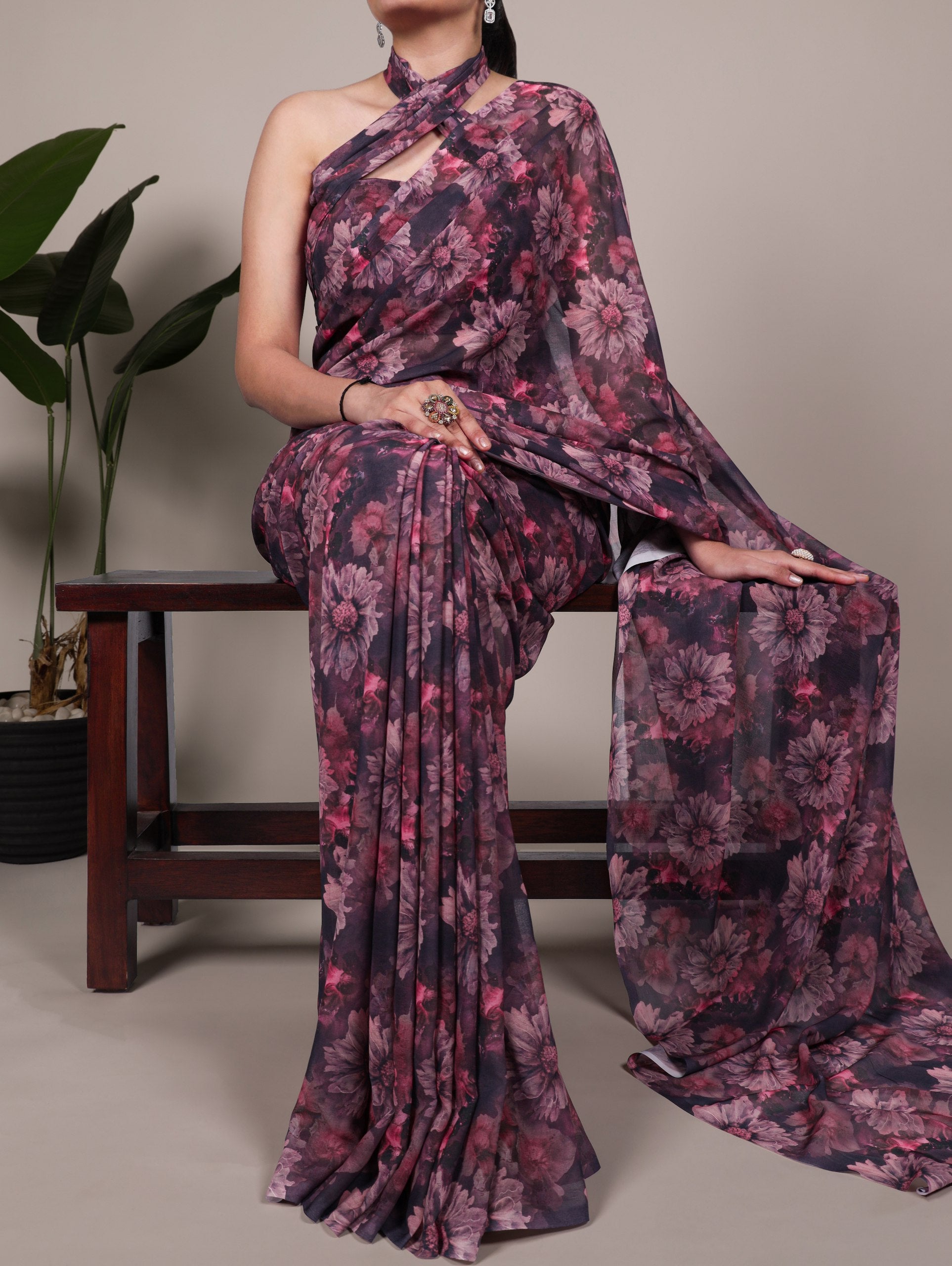 Floral Organza Saree