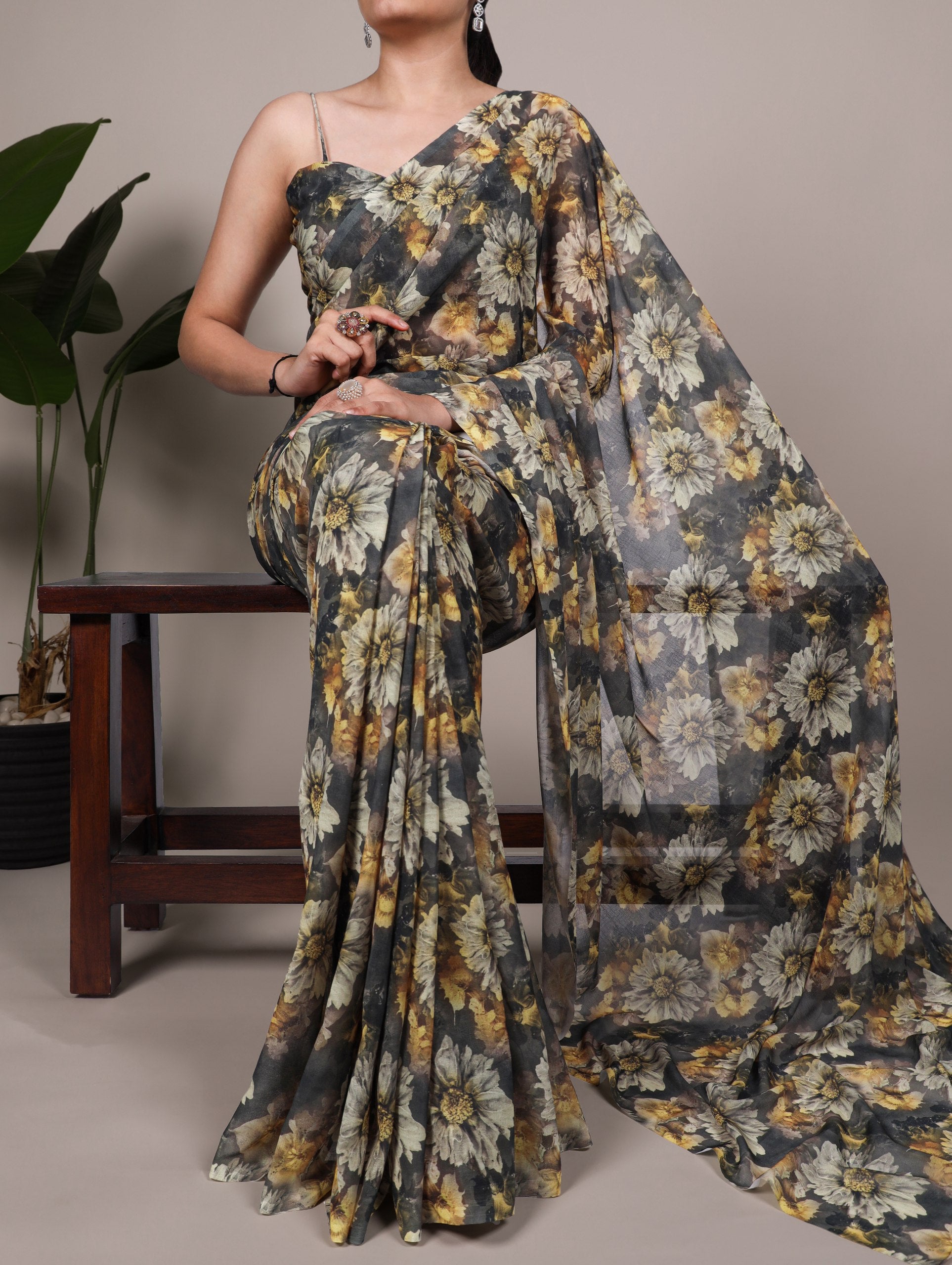 Floral Organza Saree