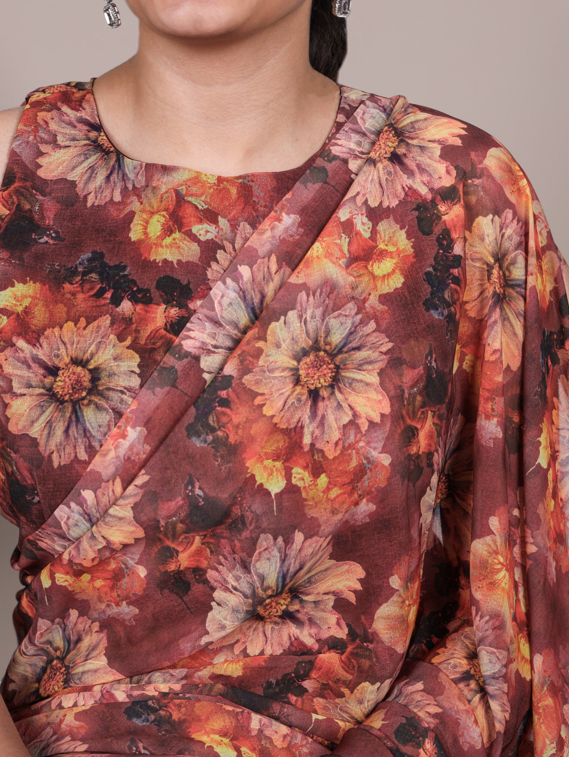 Floral Organza Saree