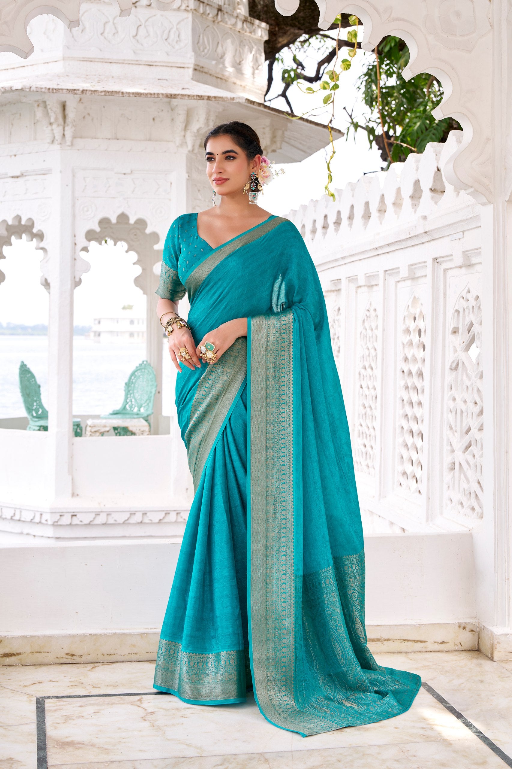 Draped in Chinon charm saree
