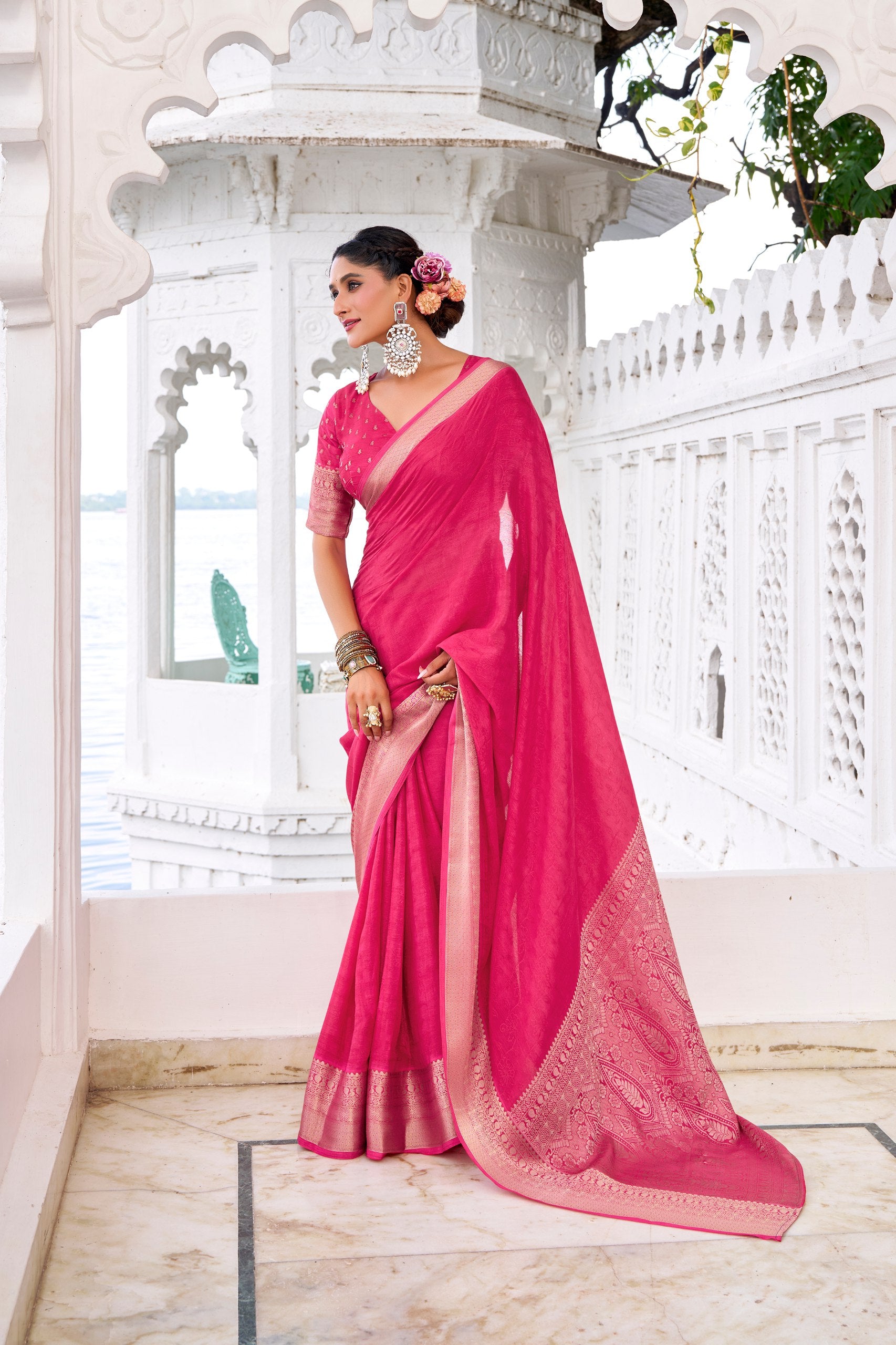Draped in Chinon charm saree