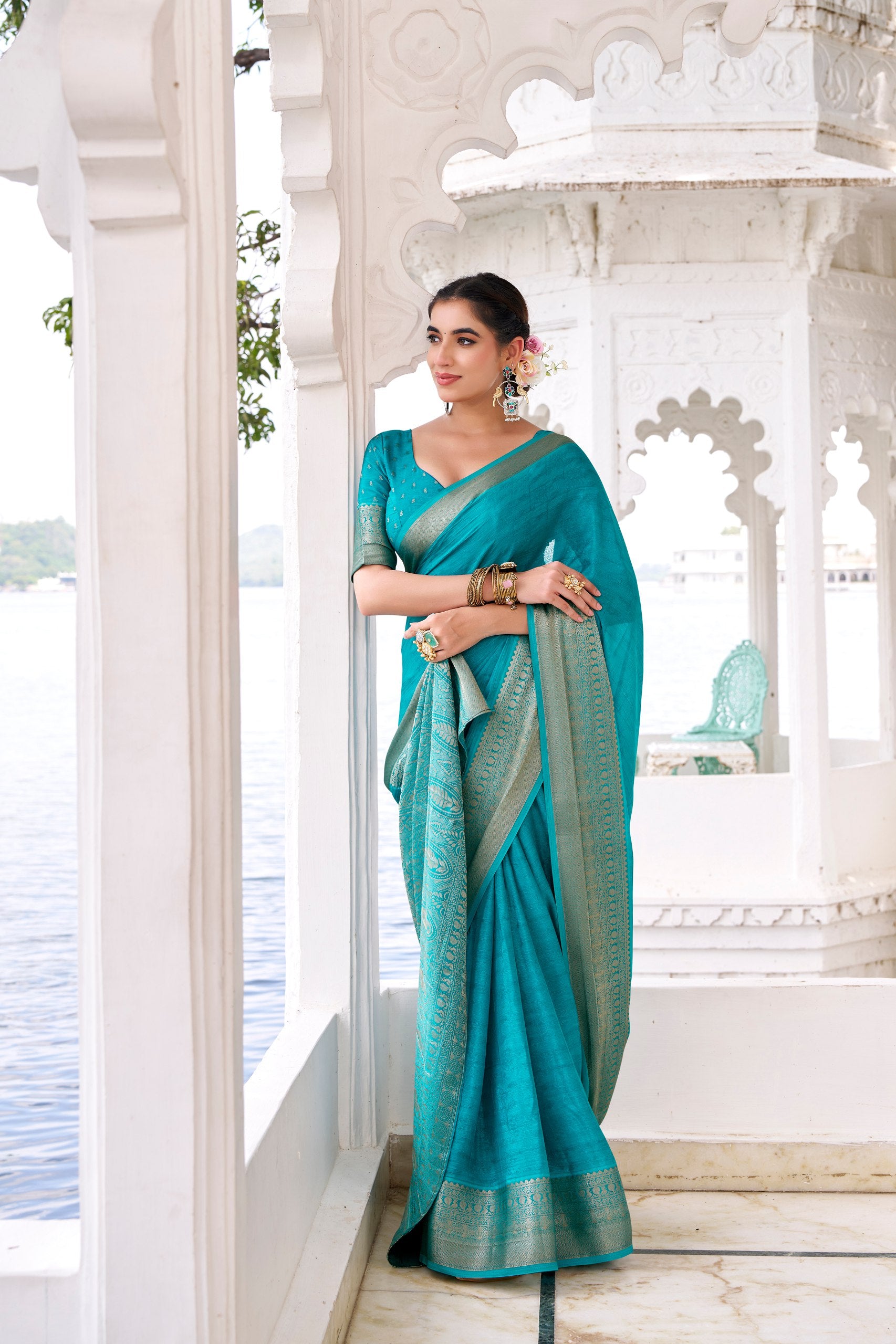 Draped in Chinon charm saree