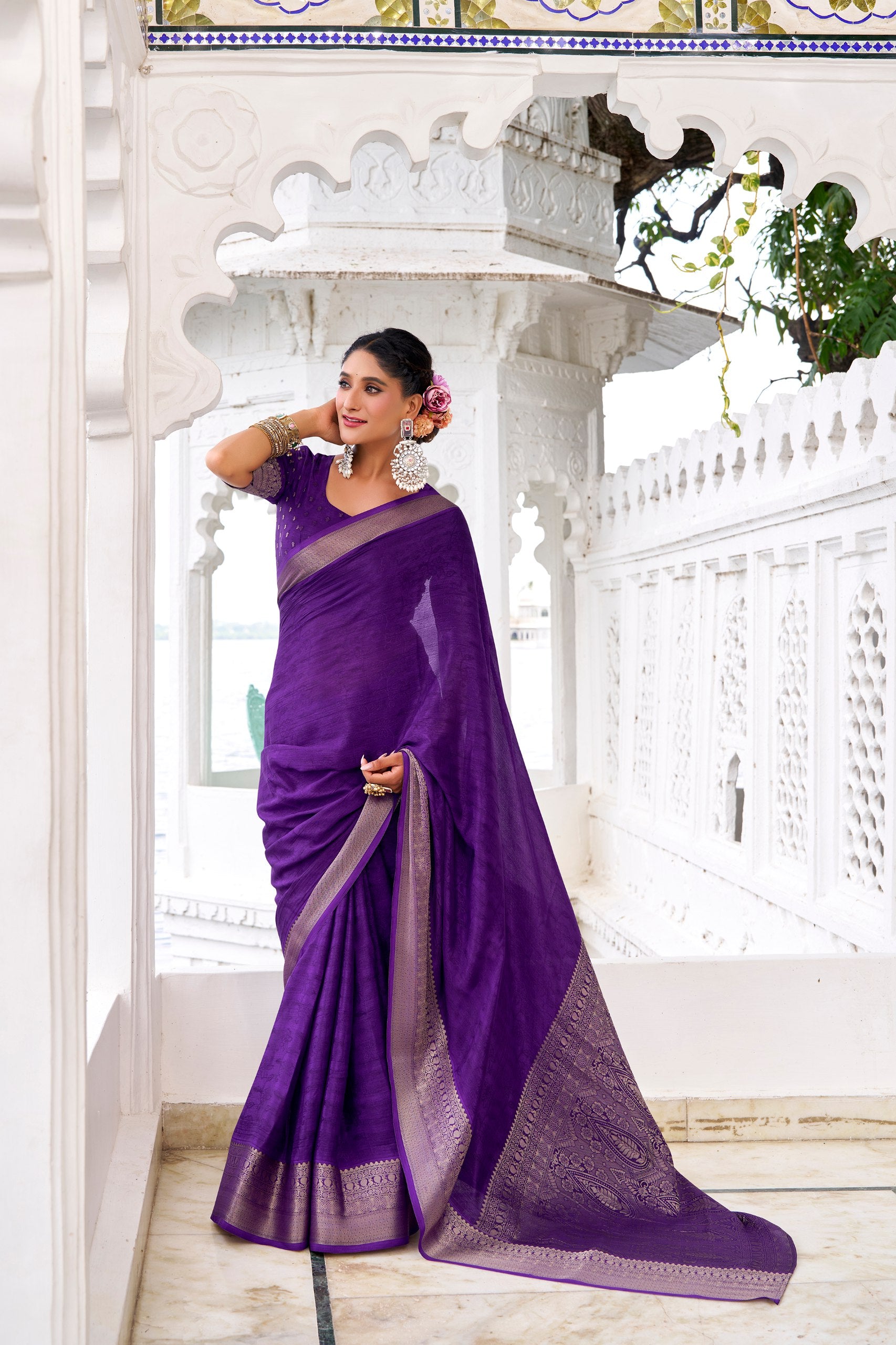 Draped in Chinon charm saree