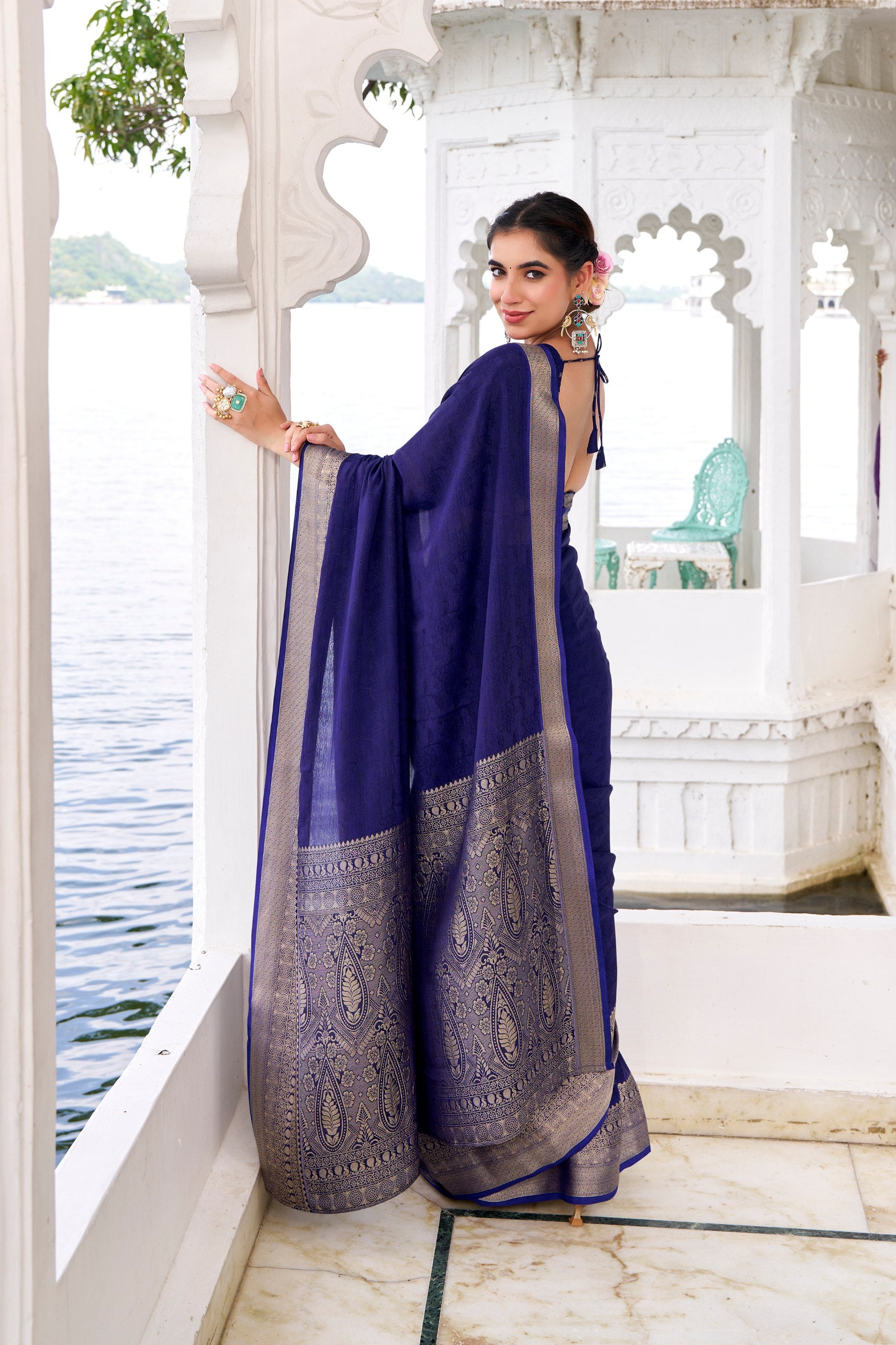 Draped in Chinon charm saree