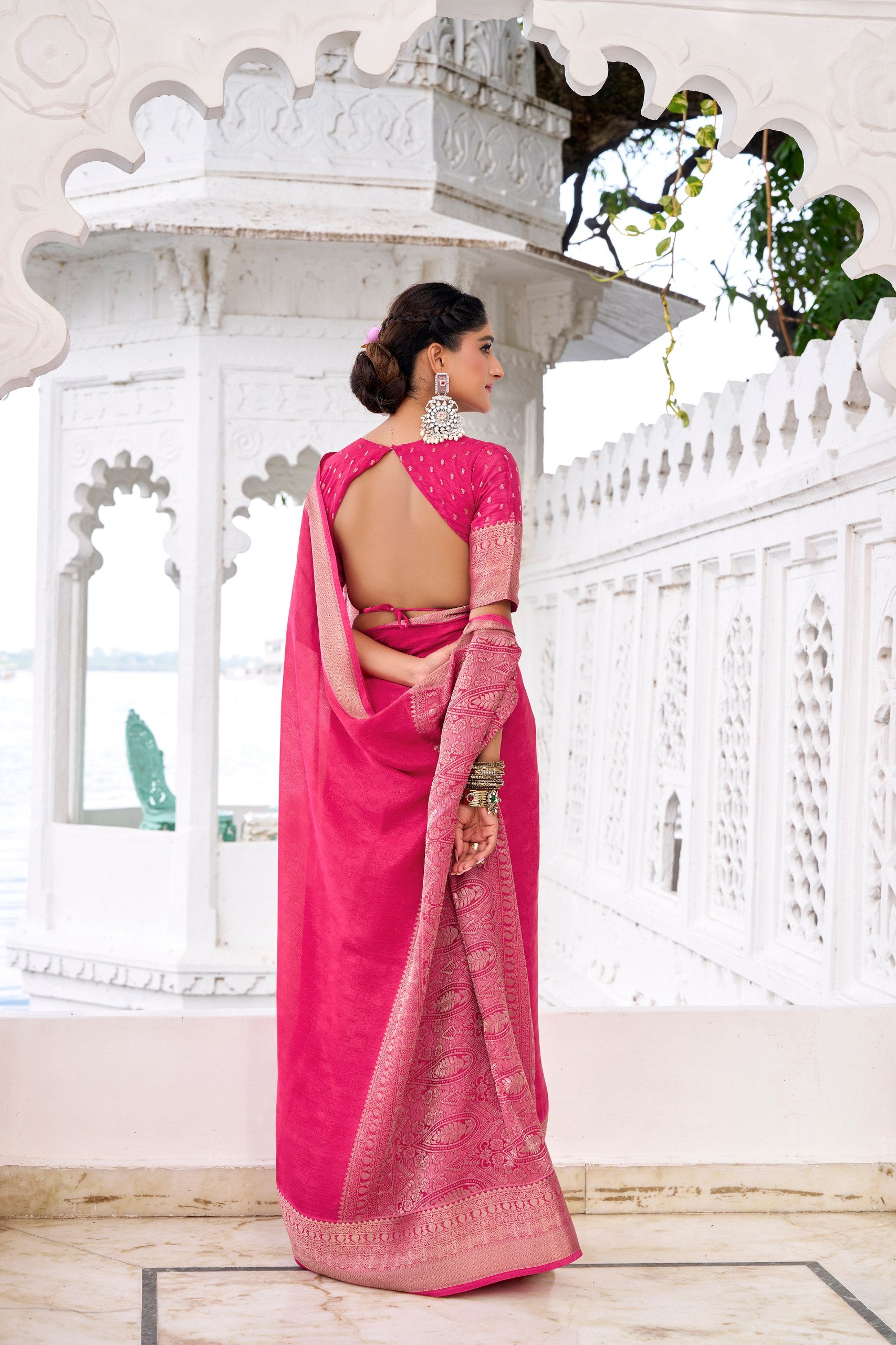 Draped in Chinon charm saree
