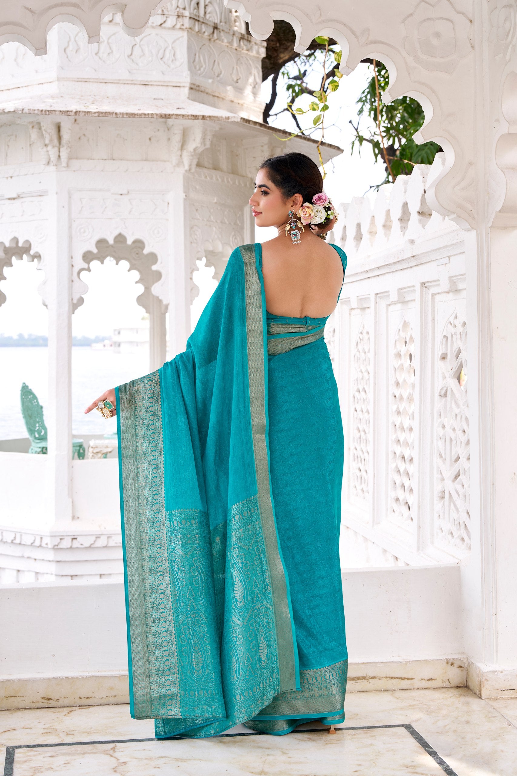 Draped in Chinon charm saree