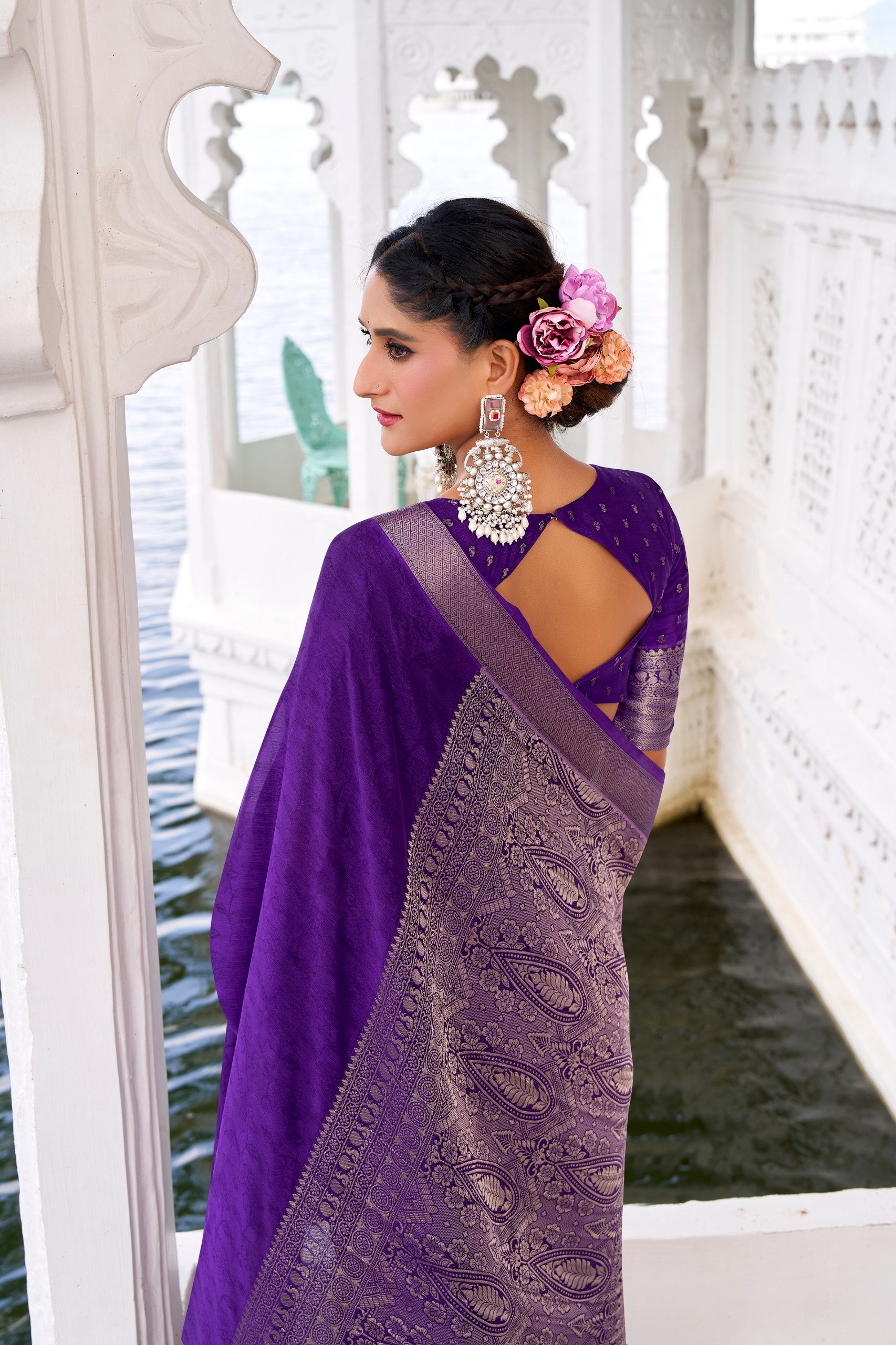Draped in Chinon charm saree