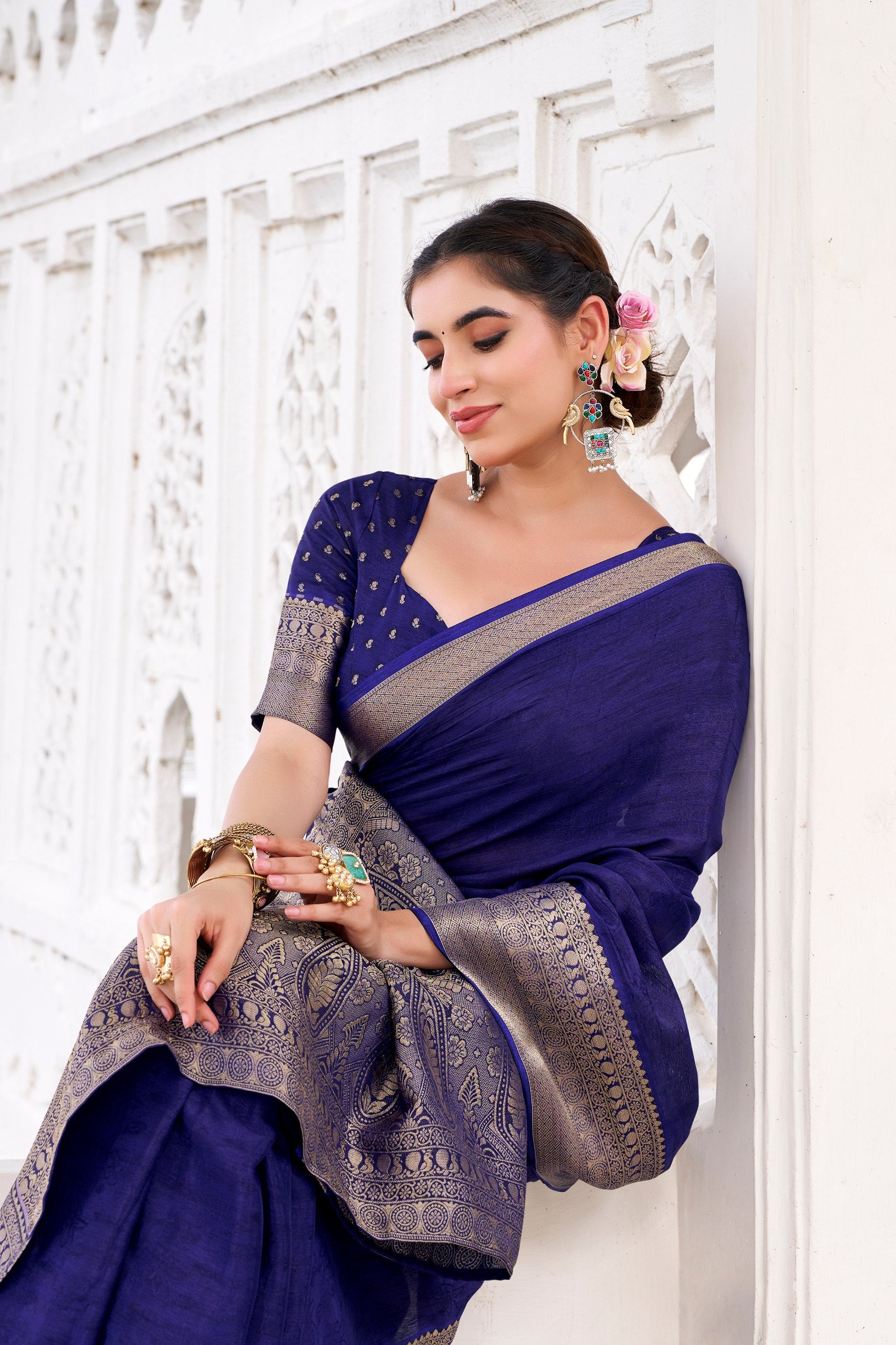 Draped in Chinon charm saree