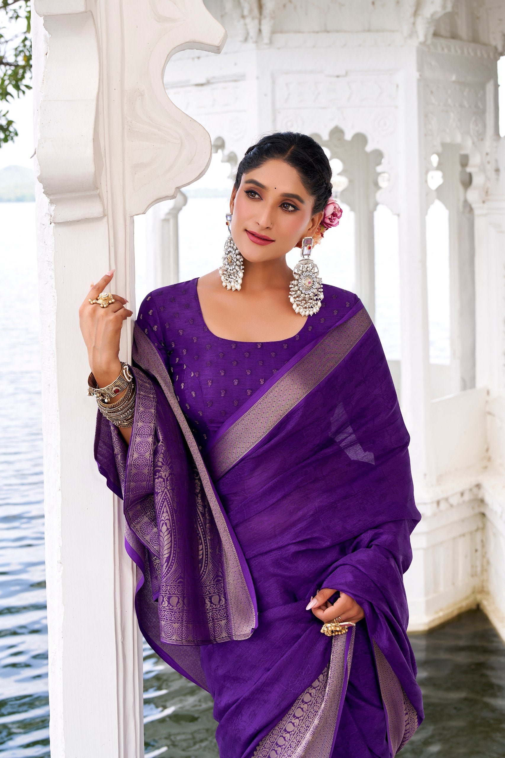 Draped in Chinon charm saree
