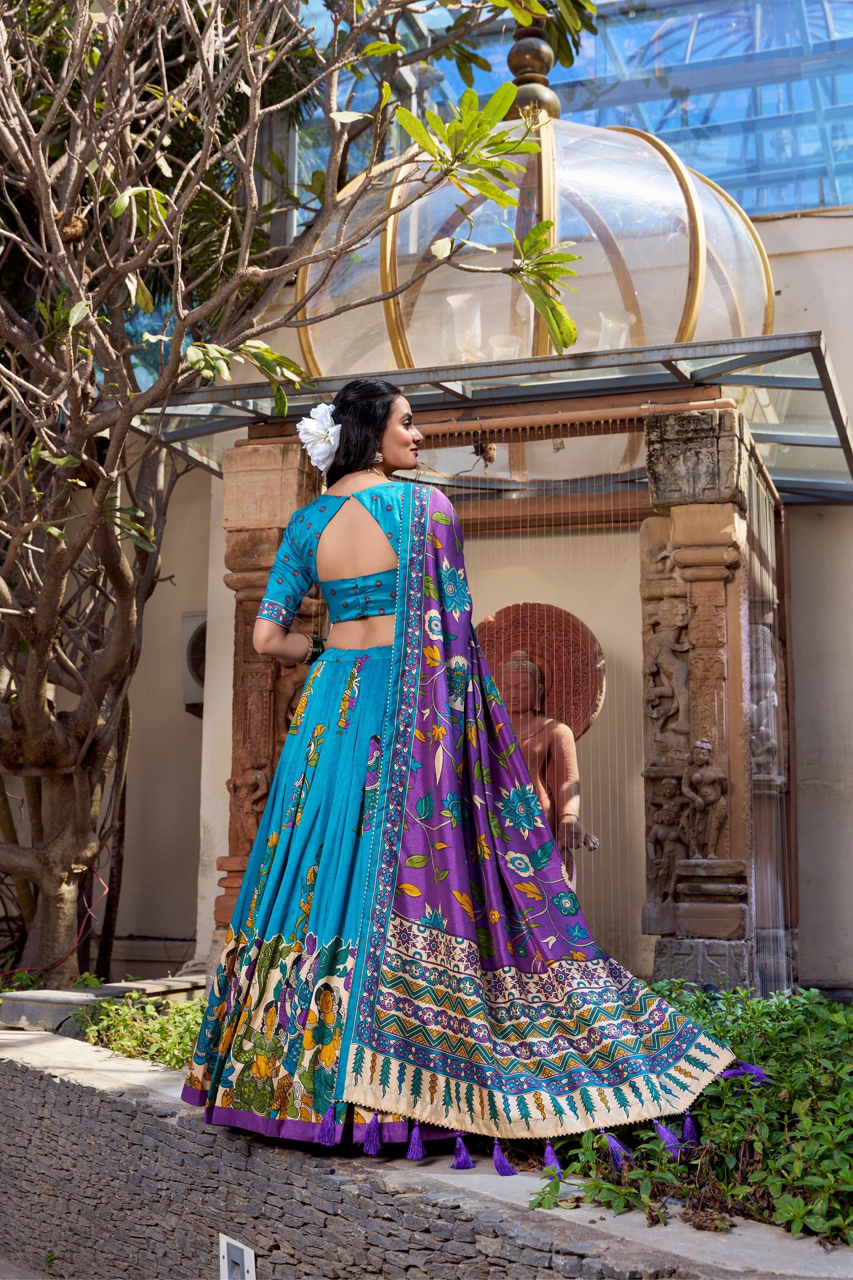 Kalamkari Radiance – Tussar Silk Lehenga