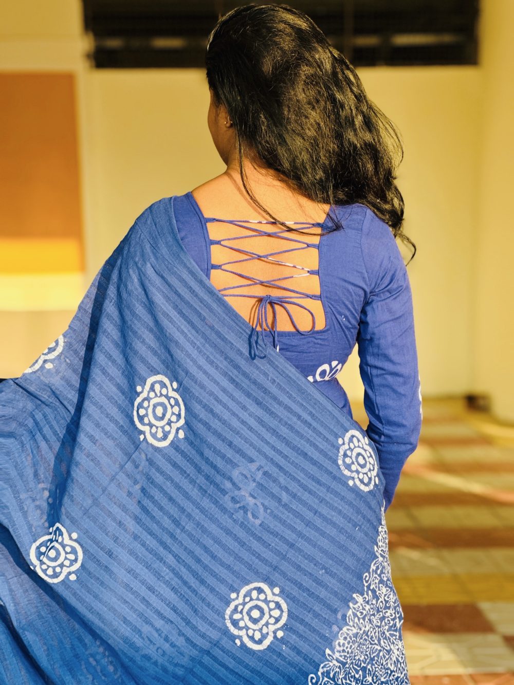 Handblock Cotton Kurti Set – 3 Piece