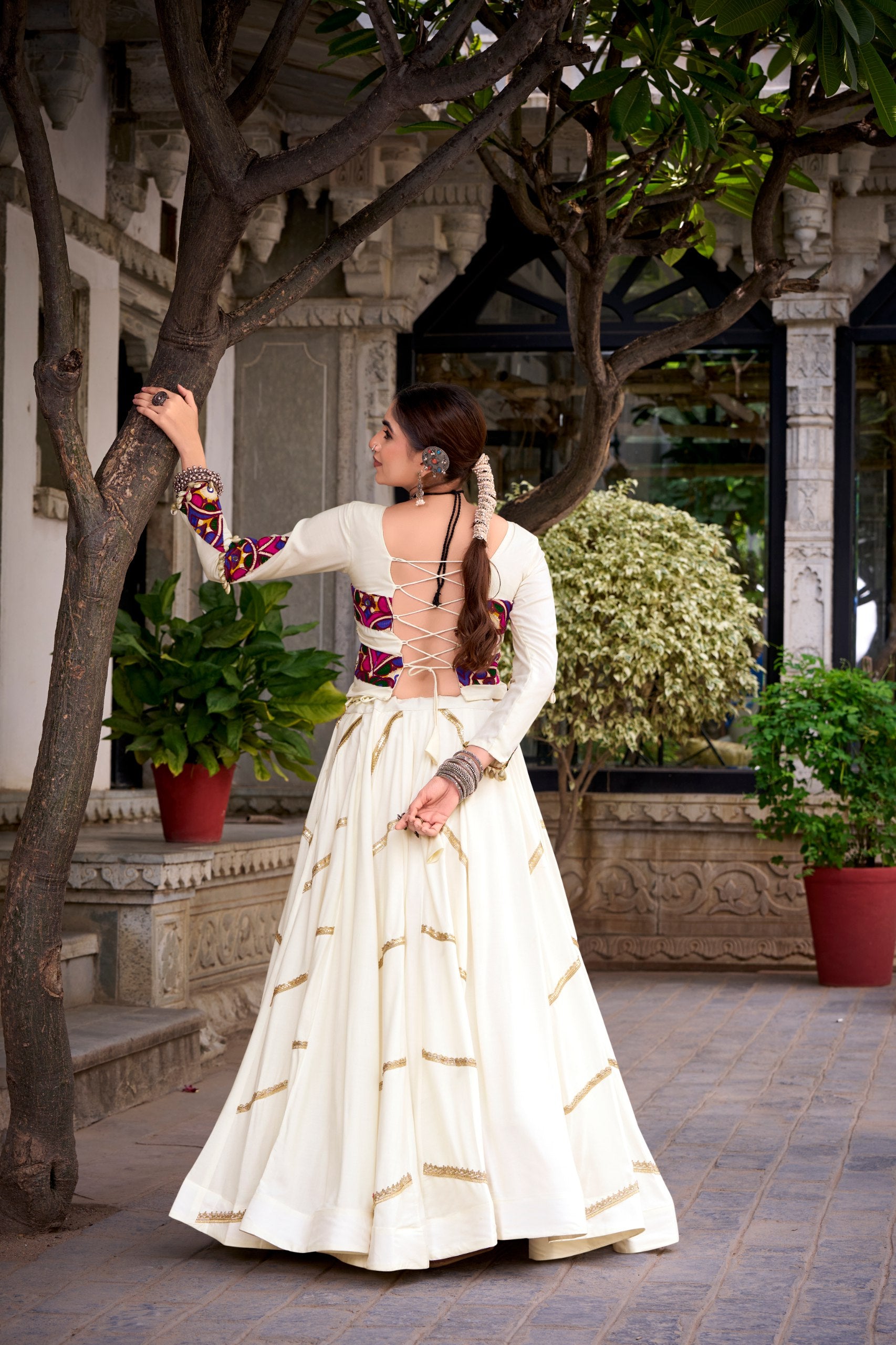 Lvory Lehenga with Embroidered Blouse