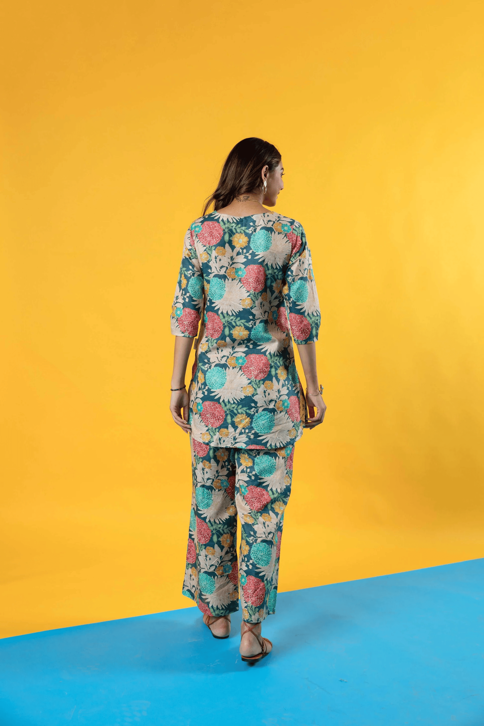 Multi-Color Cotton Co-ord Set