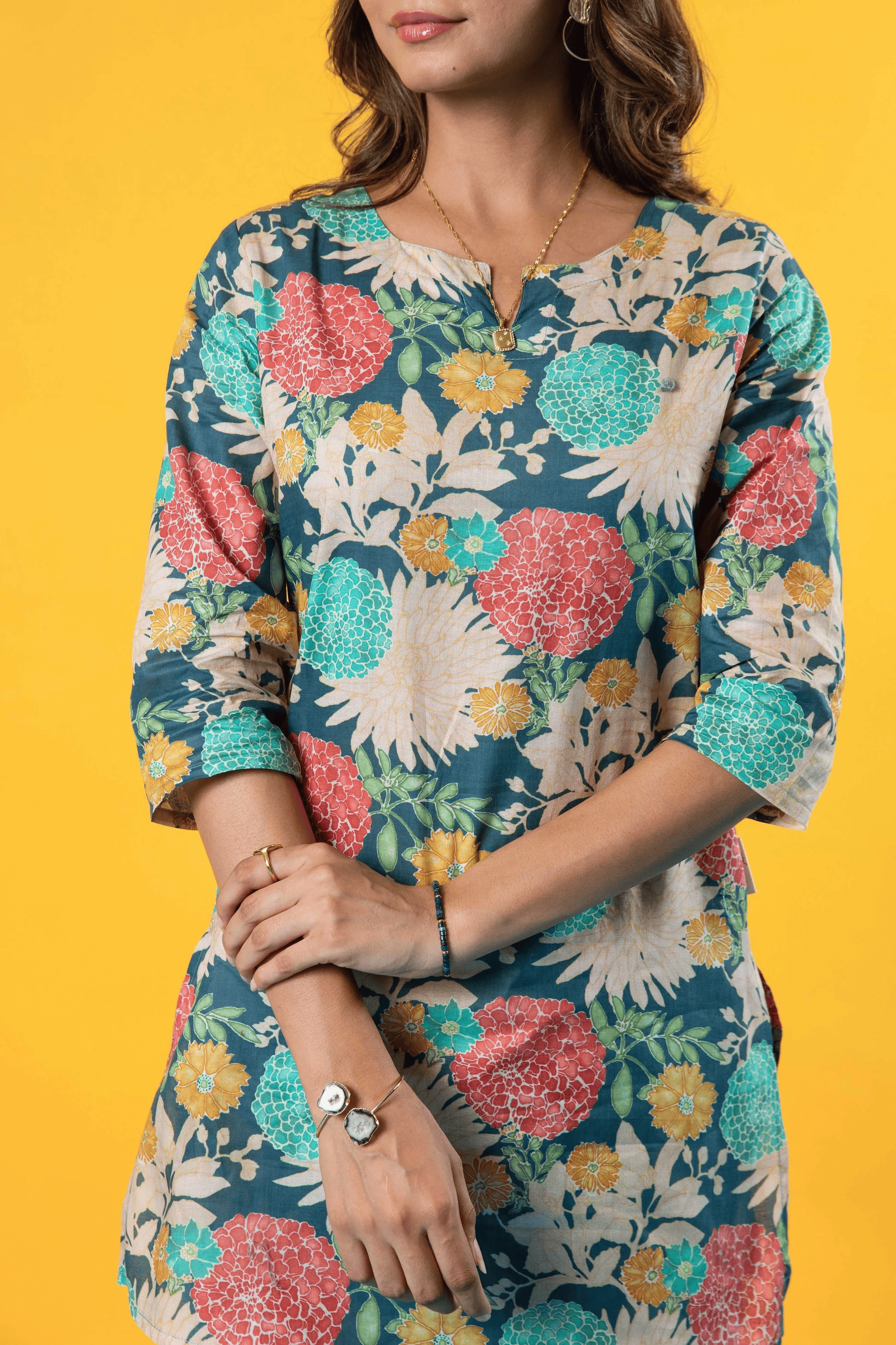 Multi-Color Cotton Co-ord Set