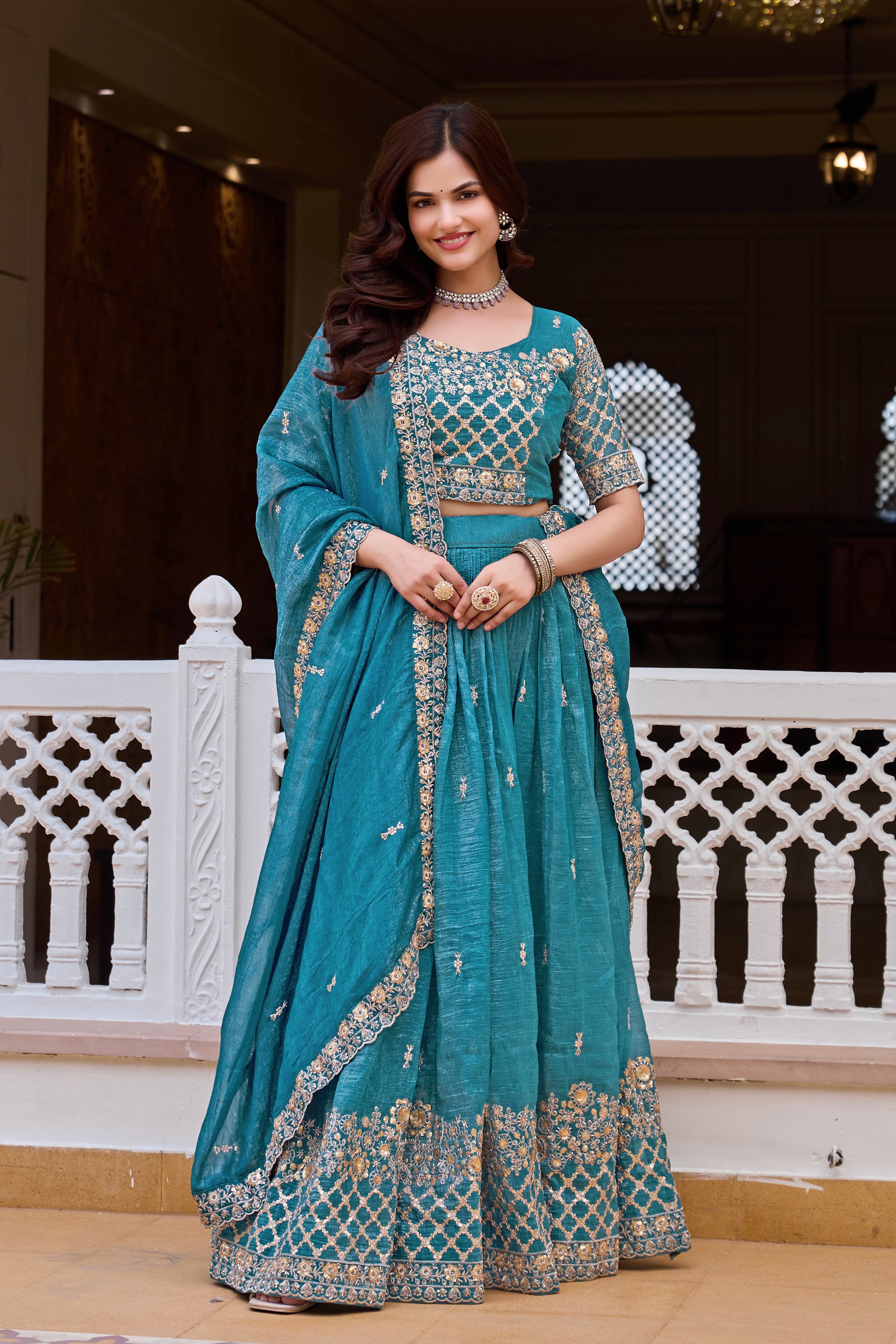 Shanvi Embroidery Sequence Lehenga Choli