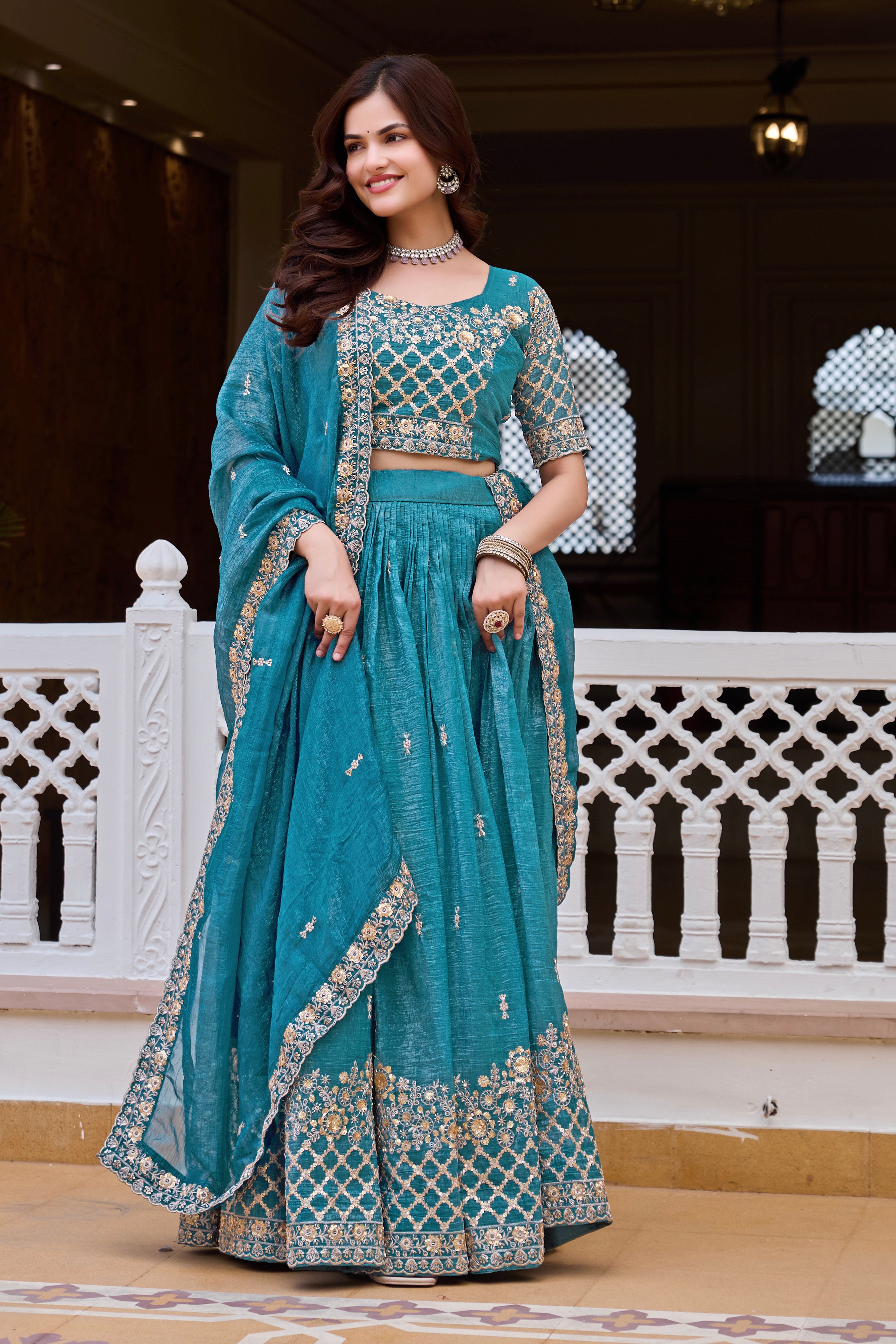 Shanvi Embroidery Sequence Lehenga Choli