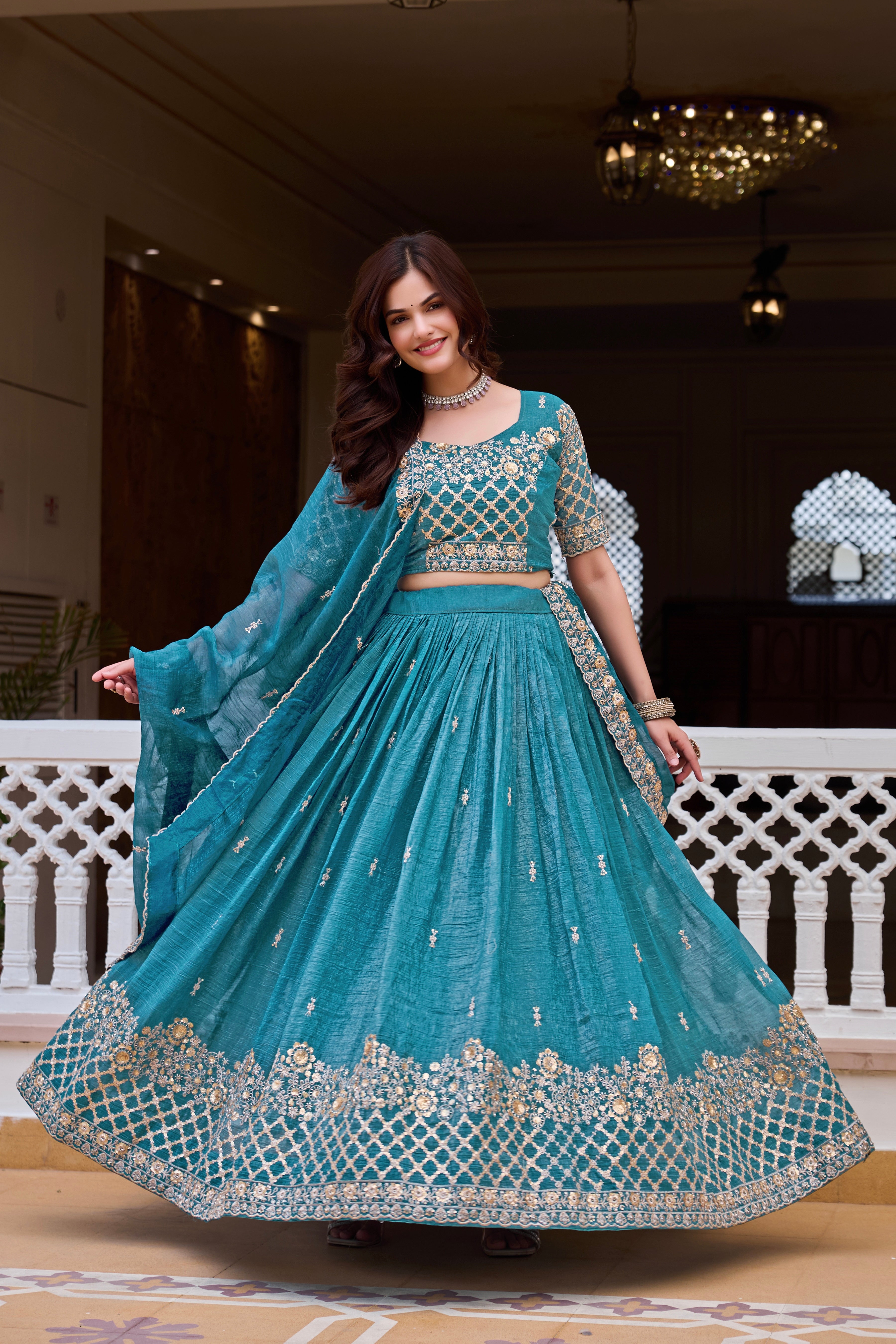 Shanvi Embroidery Sequence Lehenga Choli