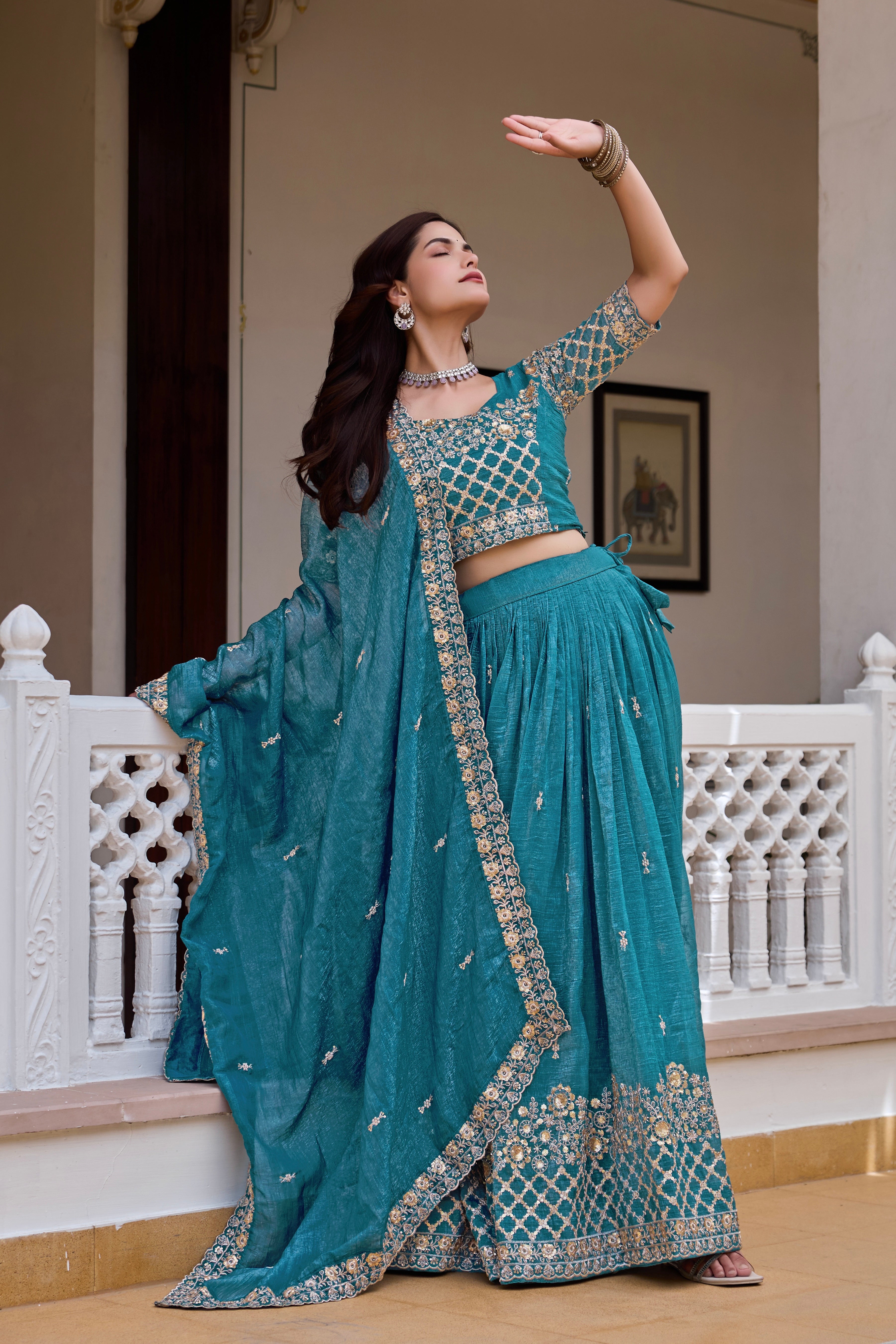 Shanvi Embroidery Sequence Lehenga Choli