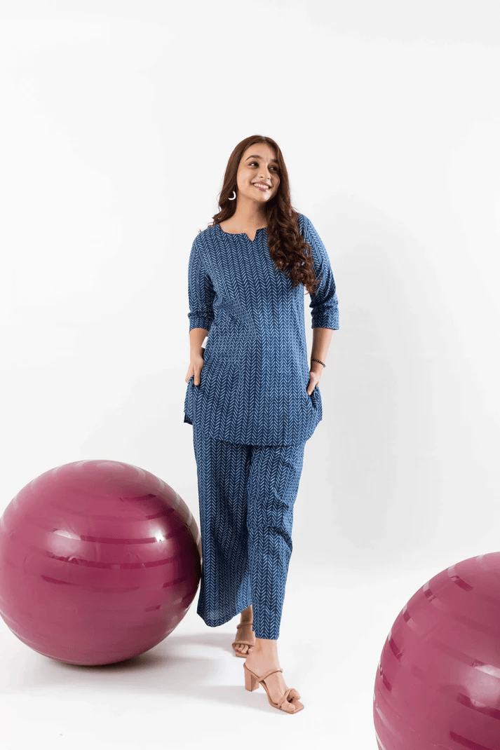 Indigo Print Cotton Co-ord Set