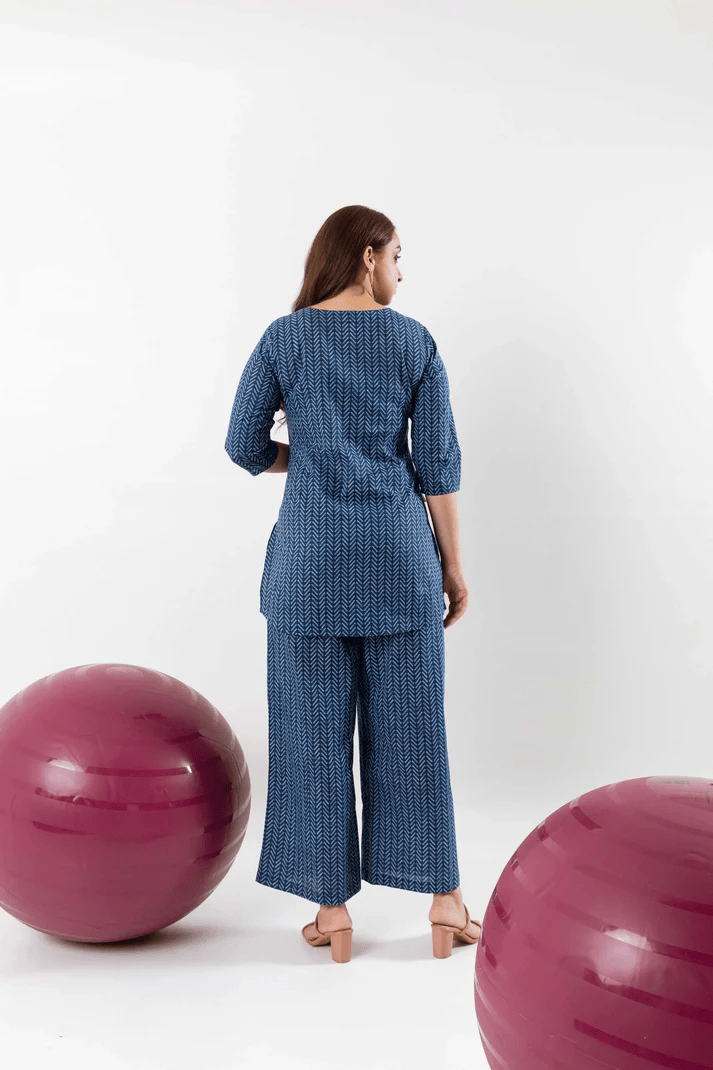 Indigo Print Cotton Co-ord Set