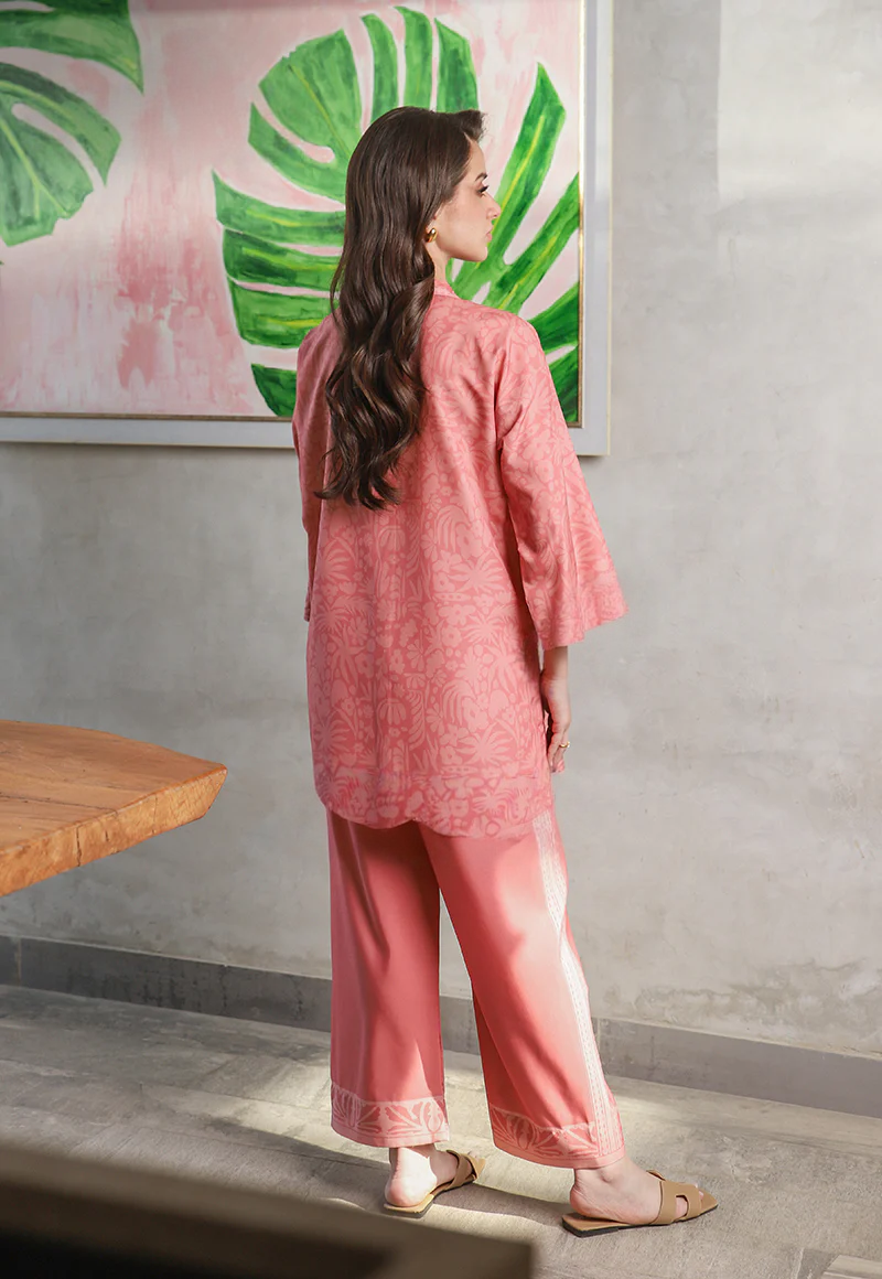 Peach Blush Textured Co-ord Set