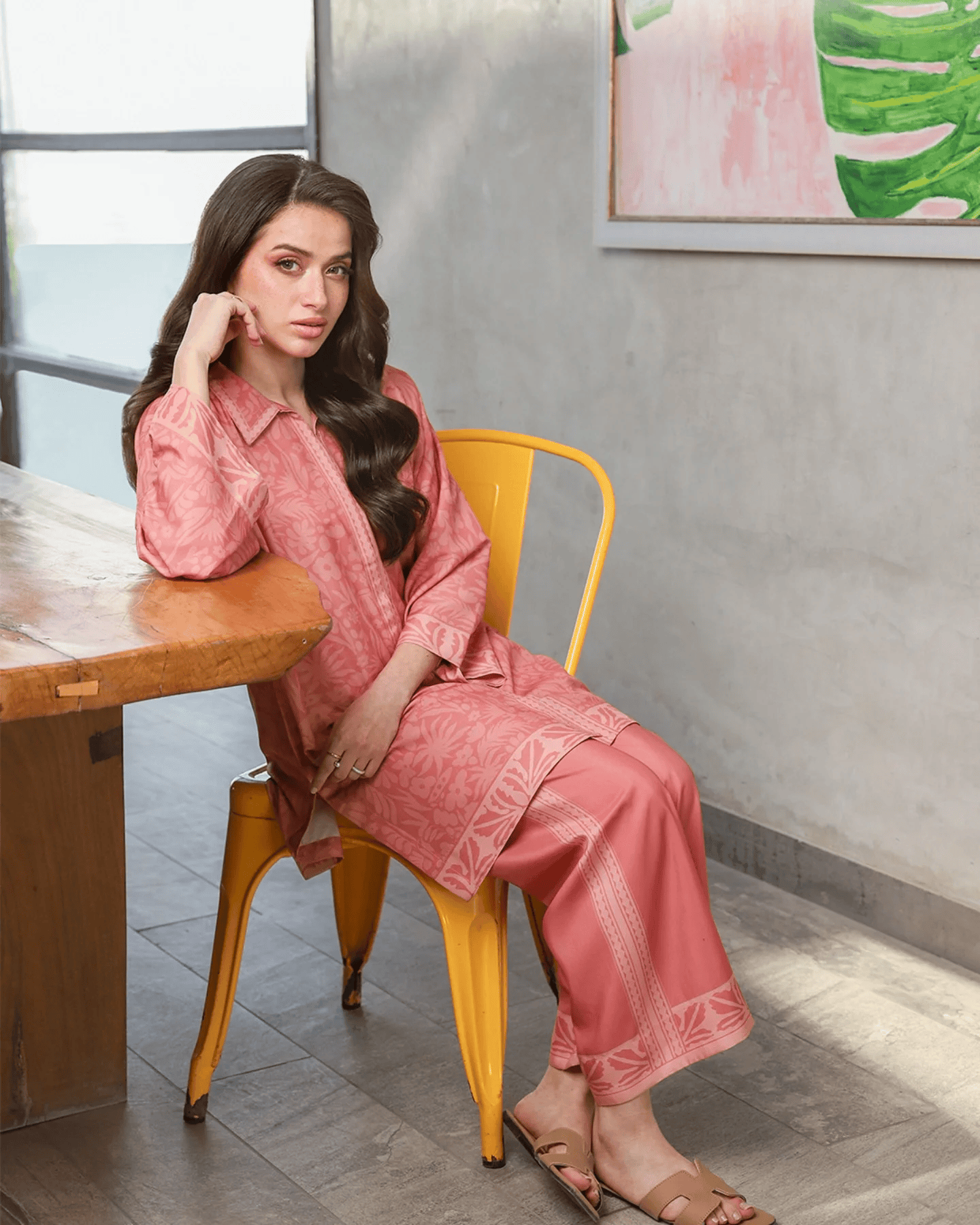 Peach Blush Textured Co-ord Set