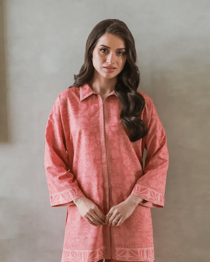 Peach Blush Textured Co-ord Set