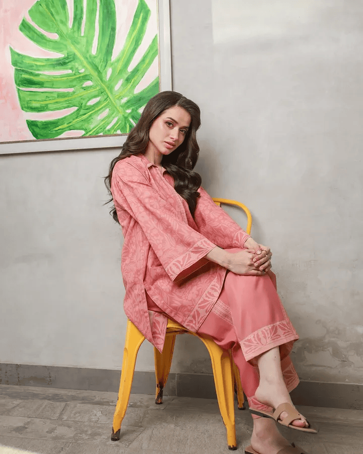 Peach Blush Textured Co-ord Set