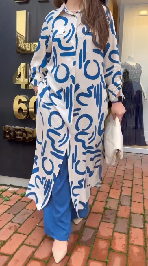 Blue Abstract Co-Ord Set