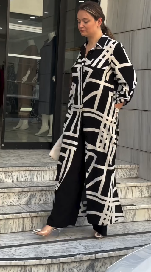 Black Abstract Co-ord Set