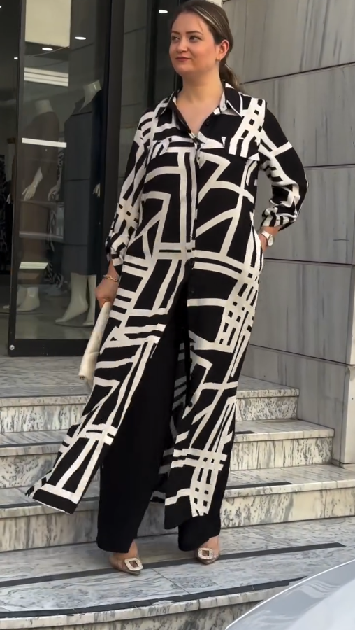 Black Abstract Co-ord Set