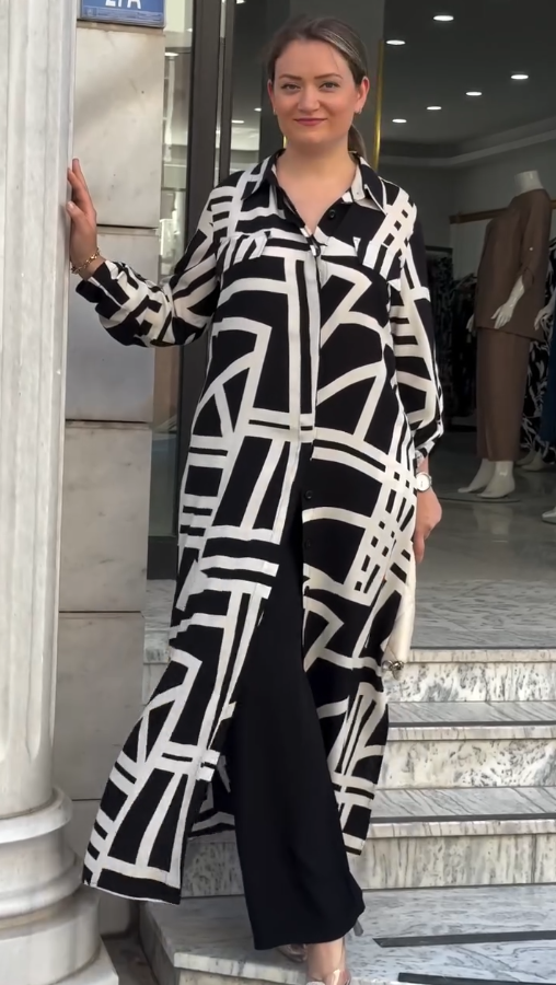 Black Abstract Co-ord Set