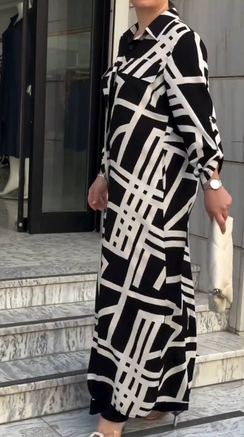 Black Abstract Co-ord Set