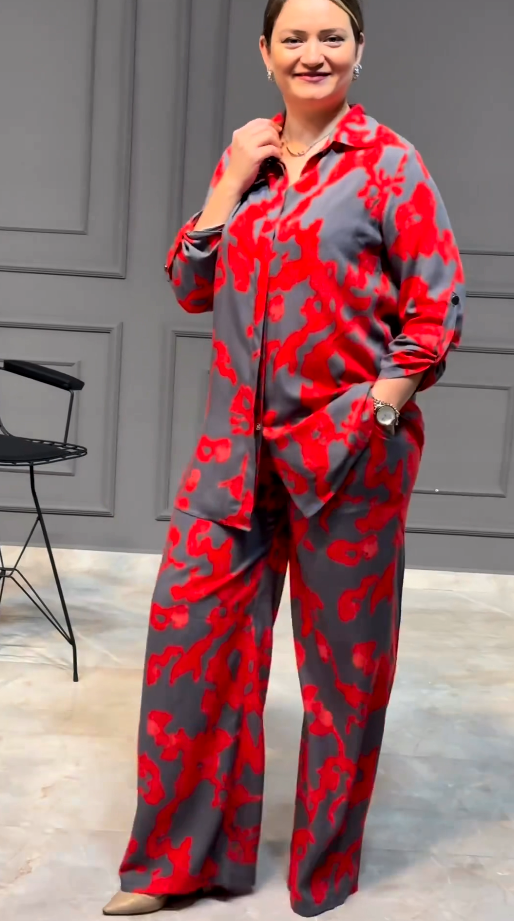 Red Pattern Co-ord Set