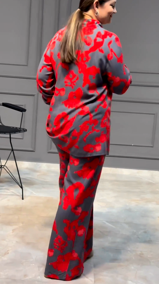 Red Pattern Co-ord Set