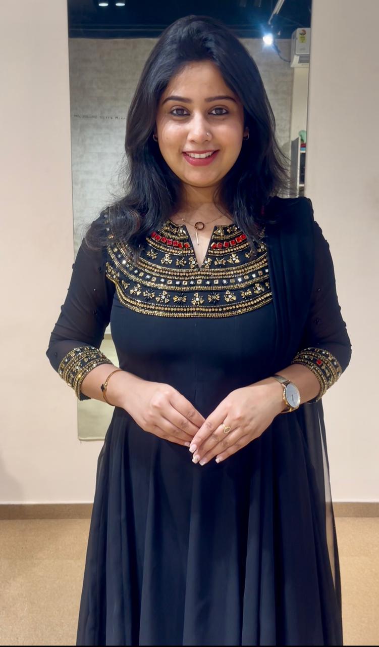 Black Handwork Anarkali