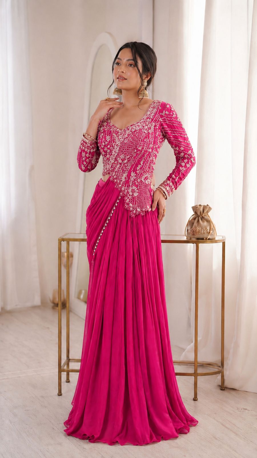 Royal Mustard Embroidered Lehenga Set