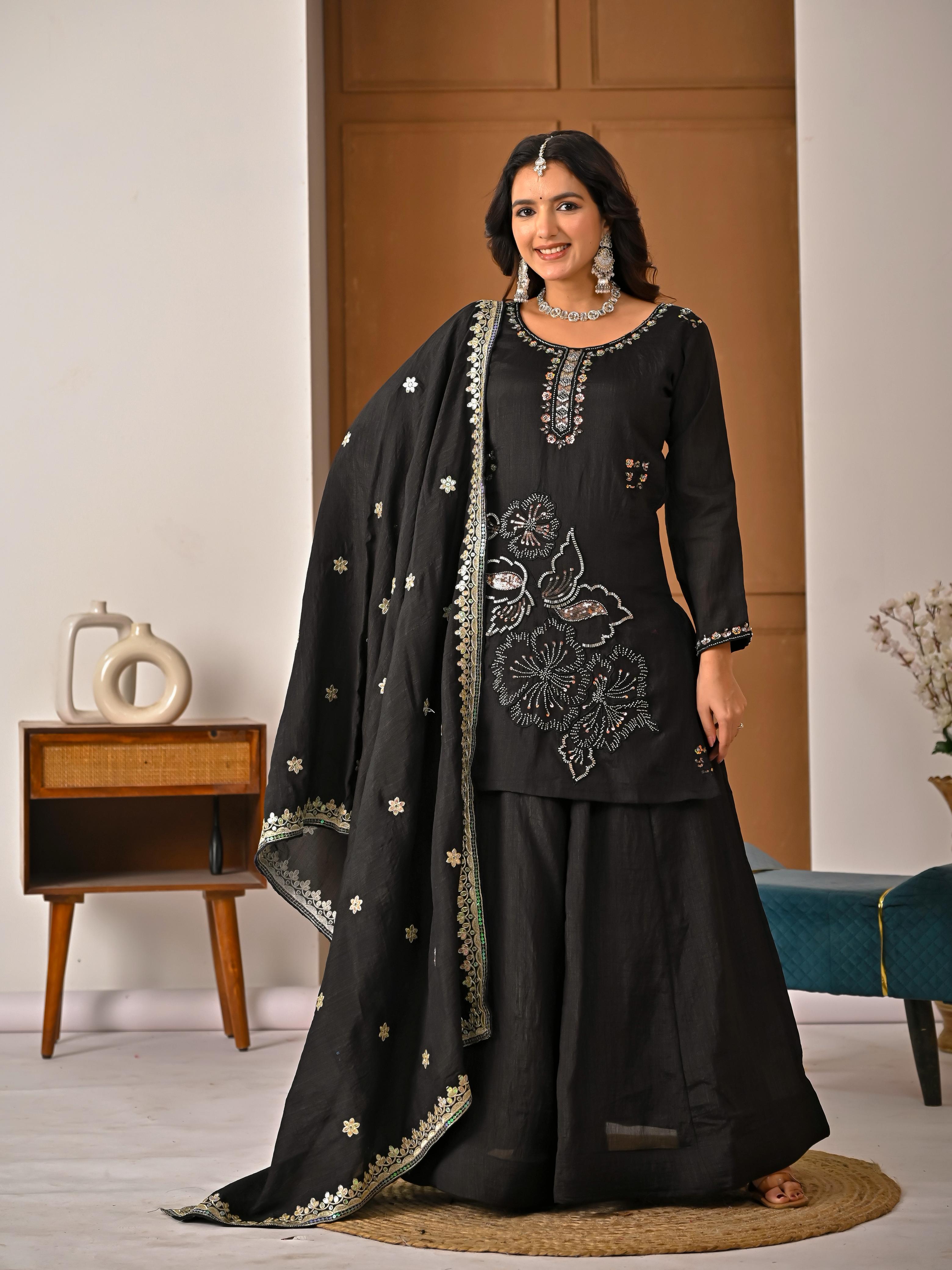 Meera Hand Work & Embroidered Sharara Palazzo Suite