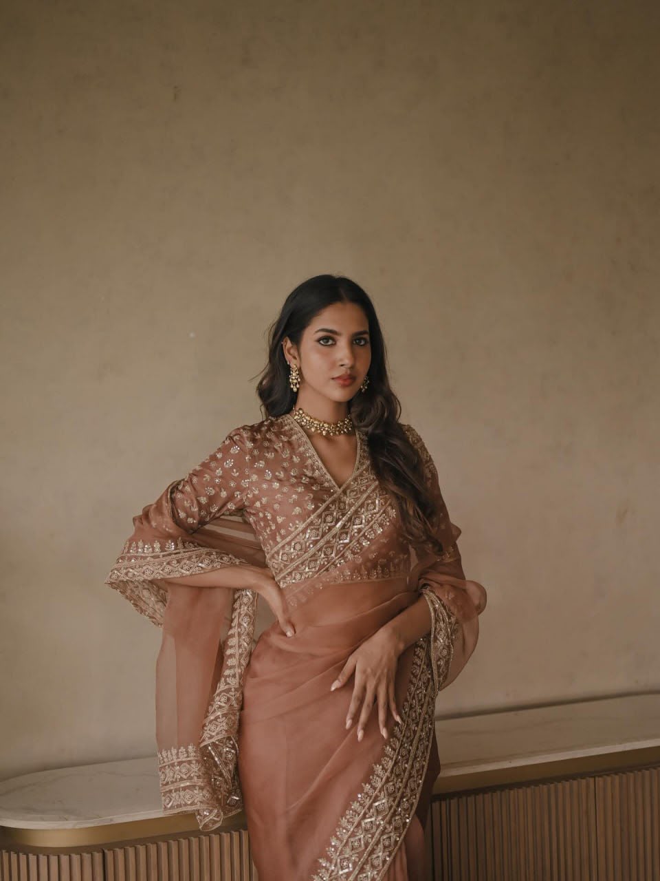 The Anya Tibby Silk Sequence Saree