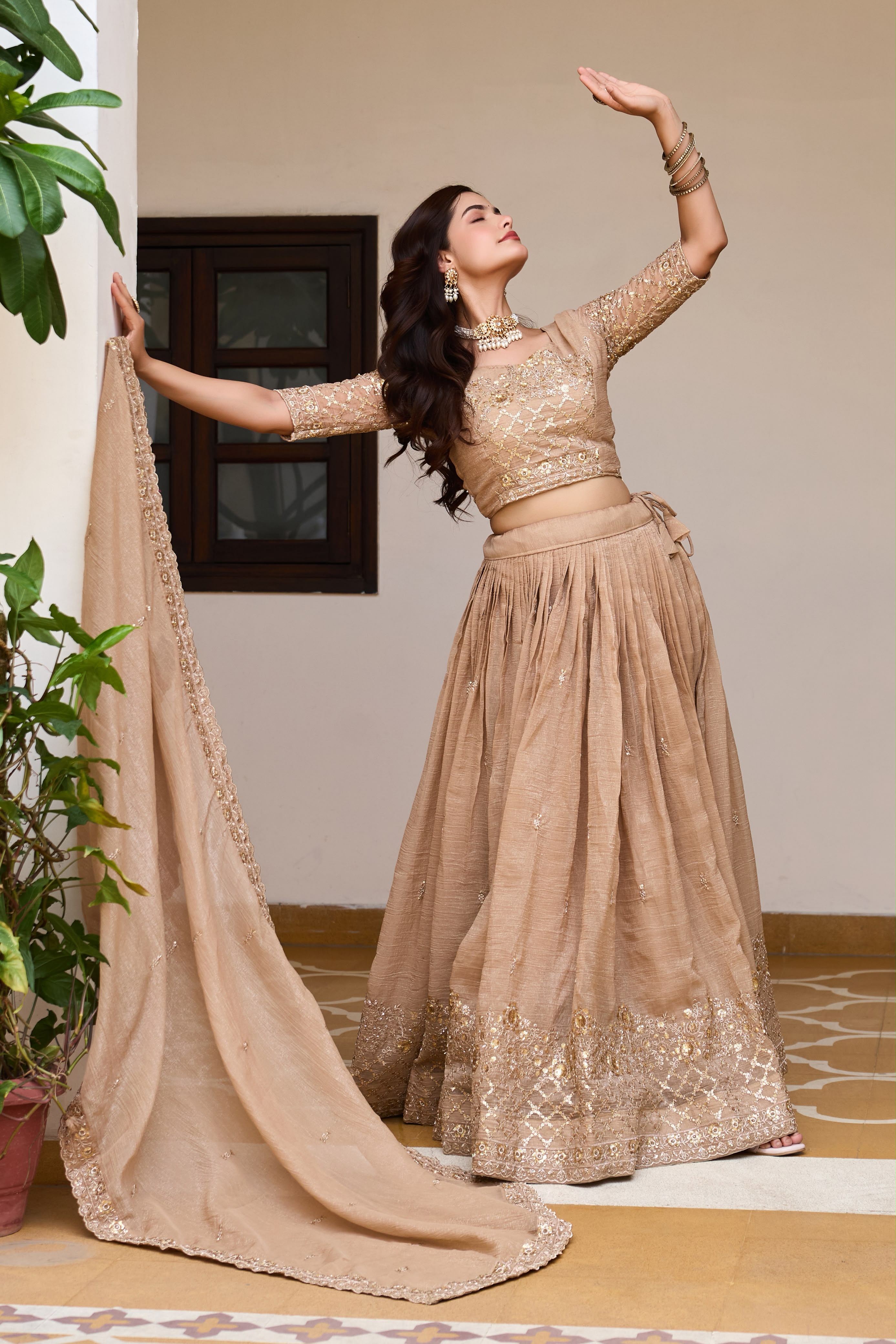 Shanvi Embroidery Sequence Lehenga Choli