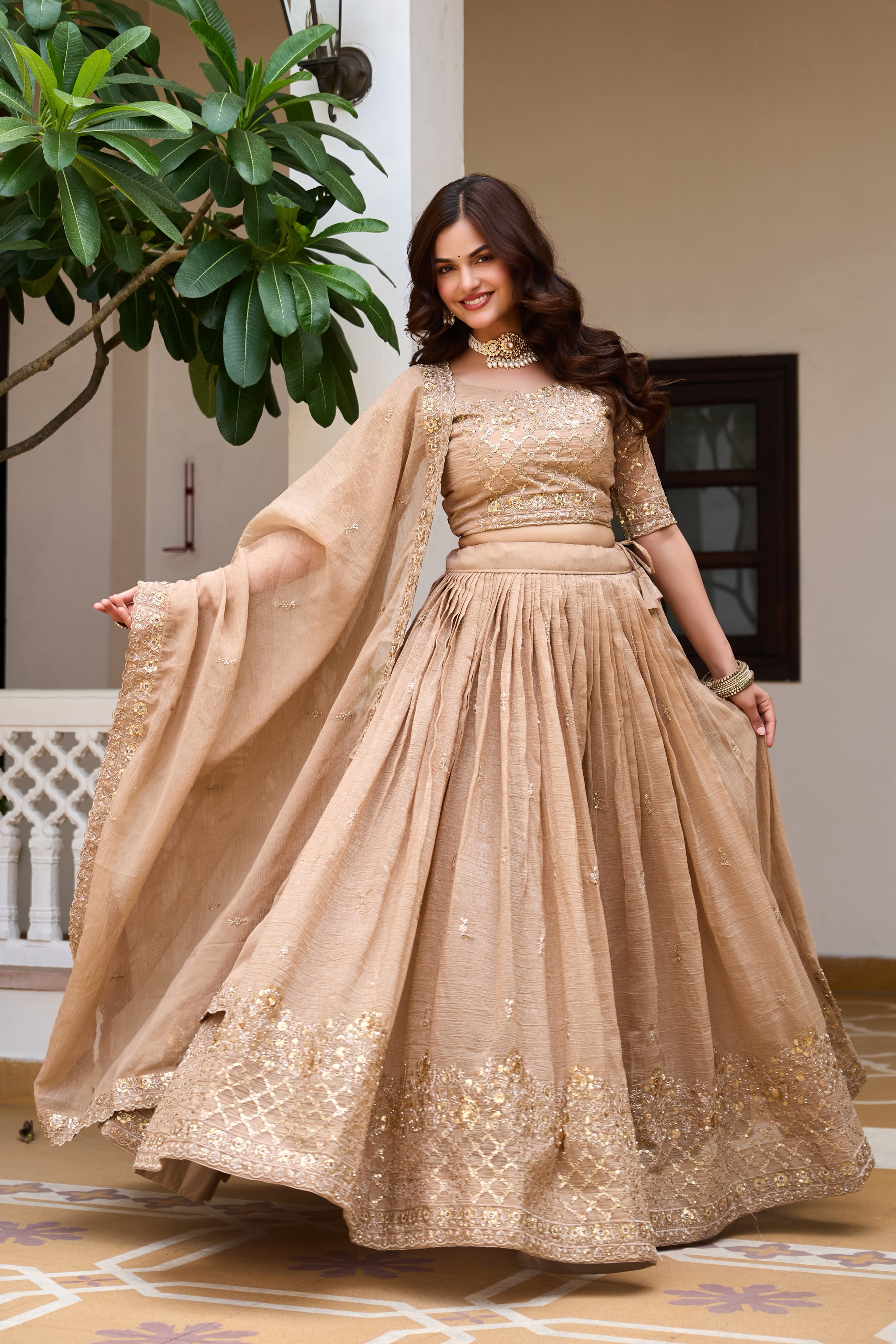Shanvi Embroidery Sequence Lehenga Choli