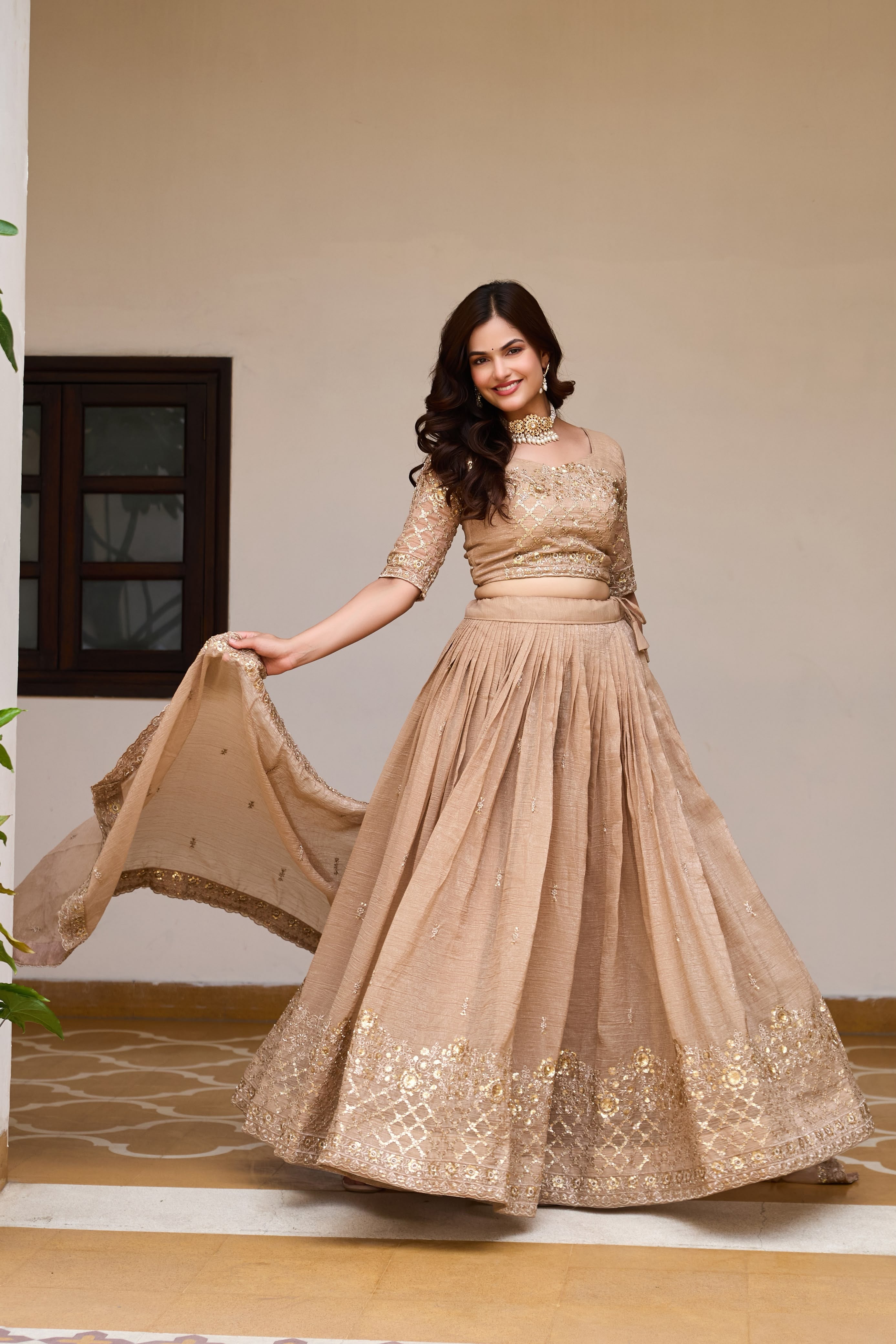 Shanvi Embroidery Sequence Lehenga Choli