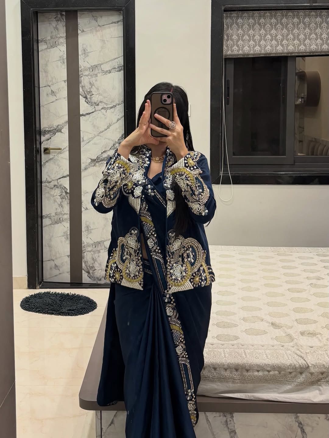 Aanya Heavy Crepe Saree Set