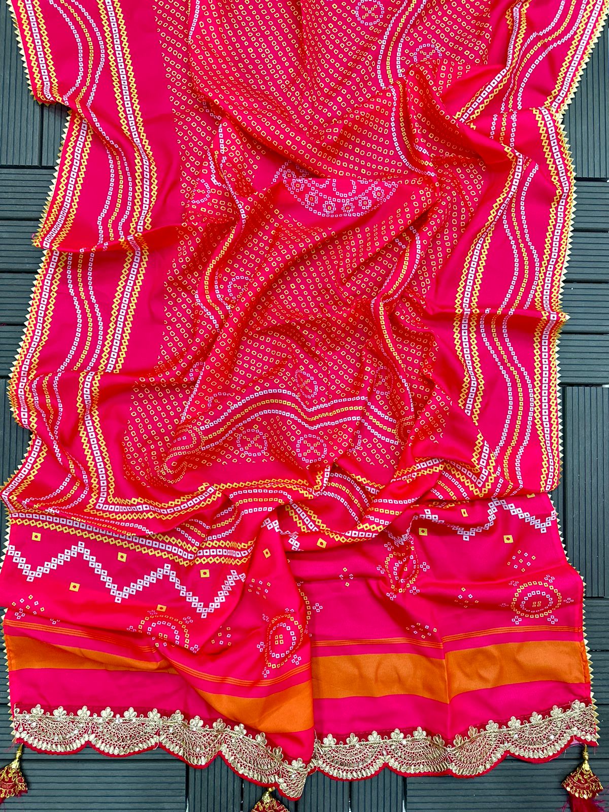 Radiant Fuschia Bandhani-Style Lehenga Set