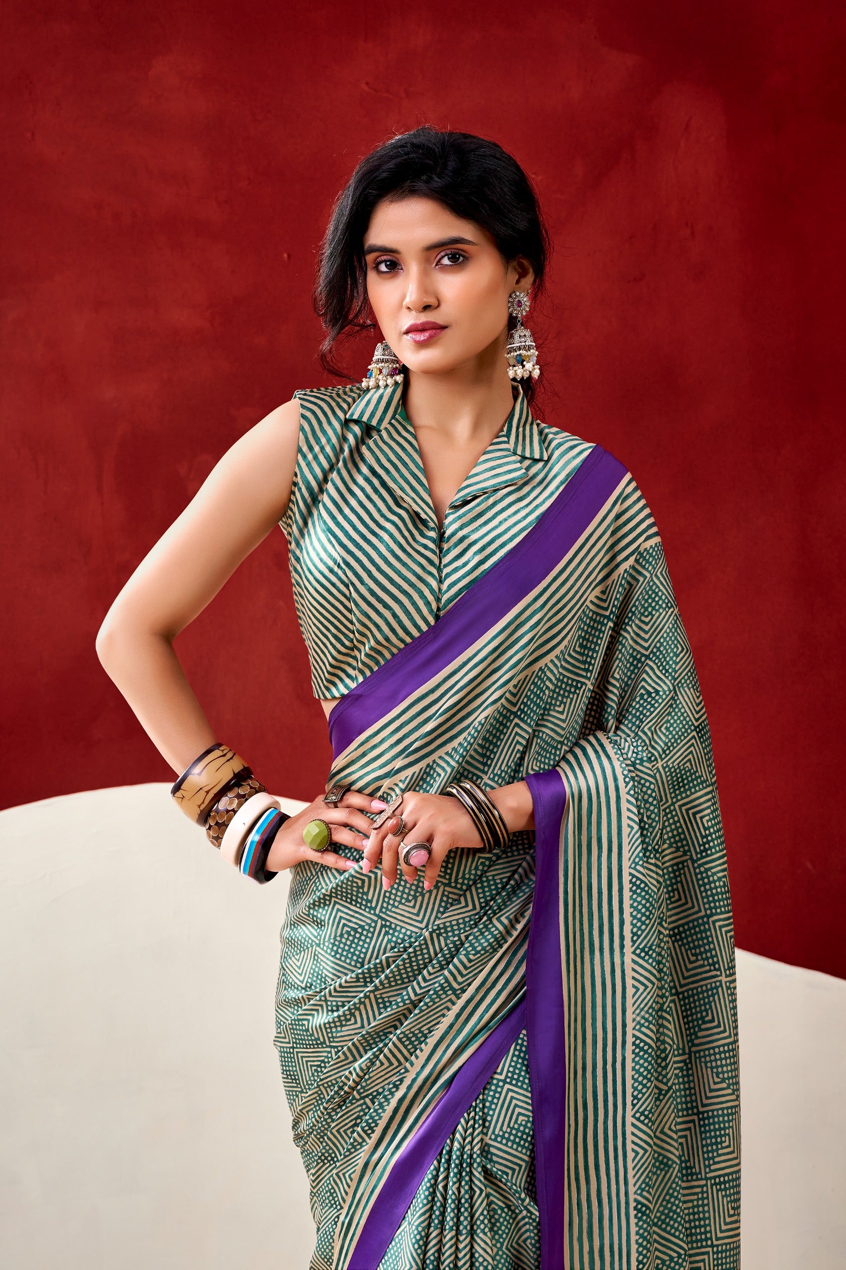 KALKI Dull Satin Saree