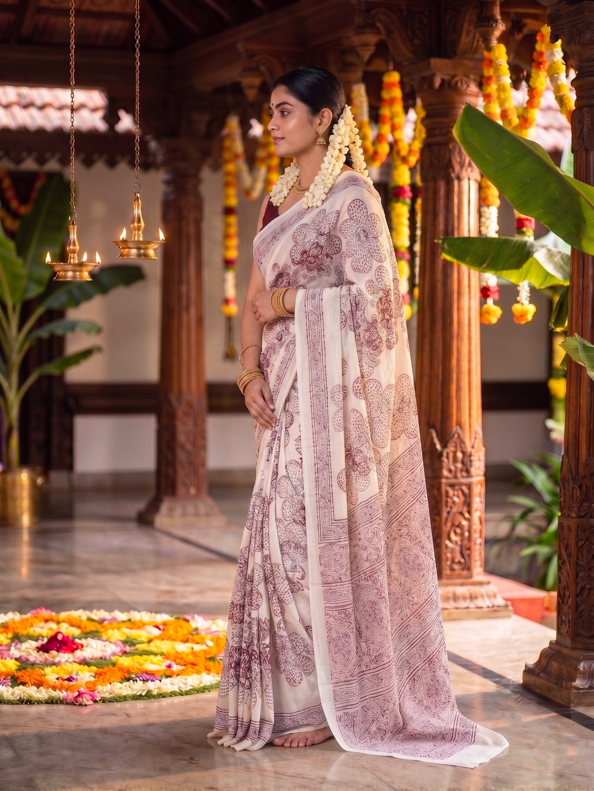 Premium Floral Cotton Saree