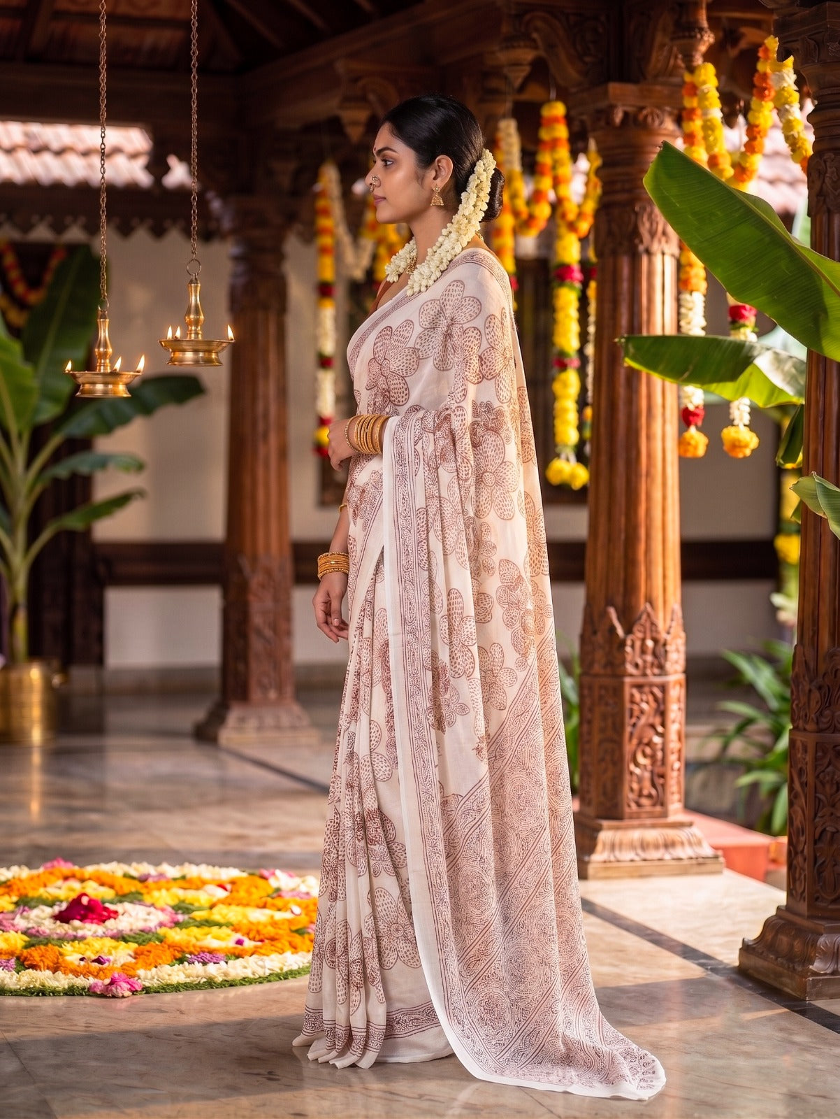 Premium Floral Cotton Saree