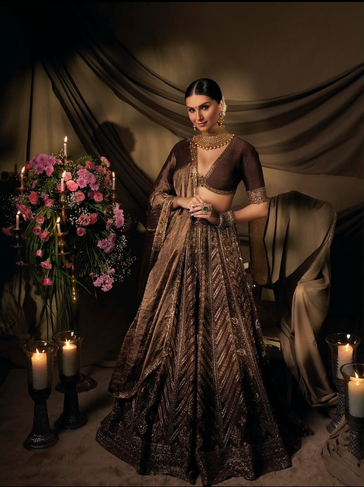 Mocha Majesty Bridal Lehenga