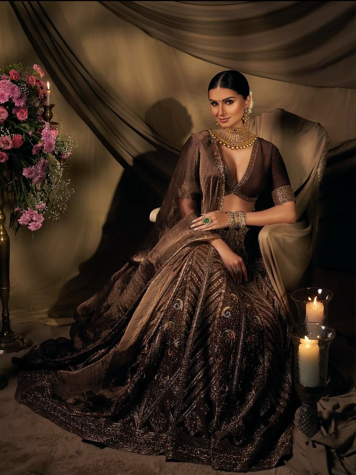 Mocha Majesty Bridal Lehenga